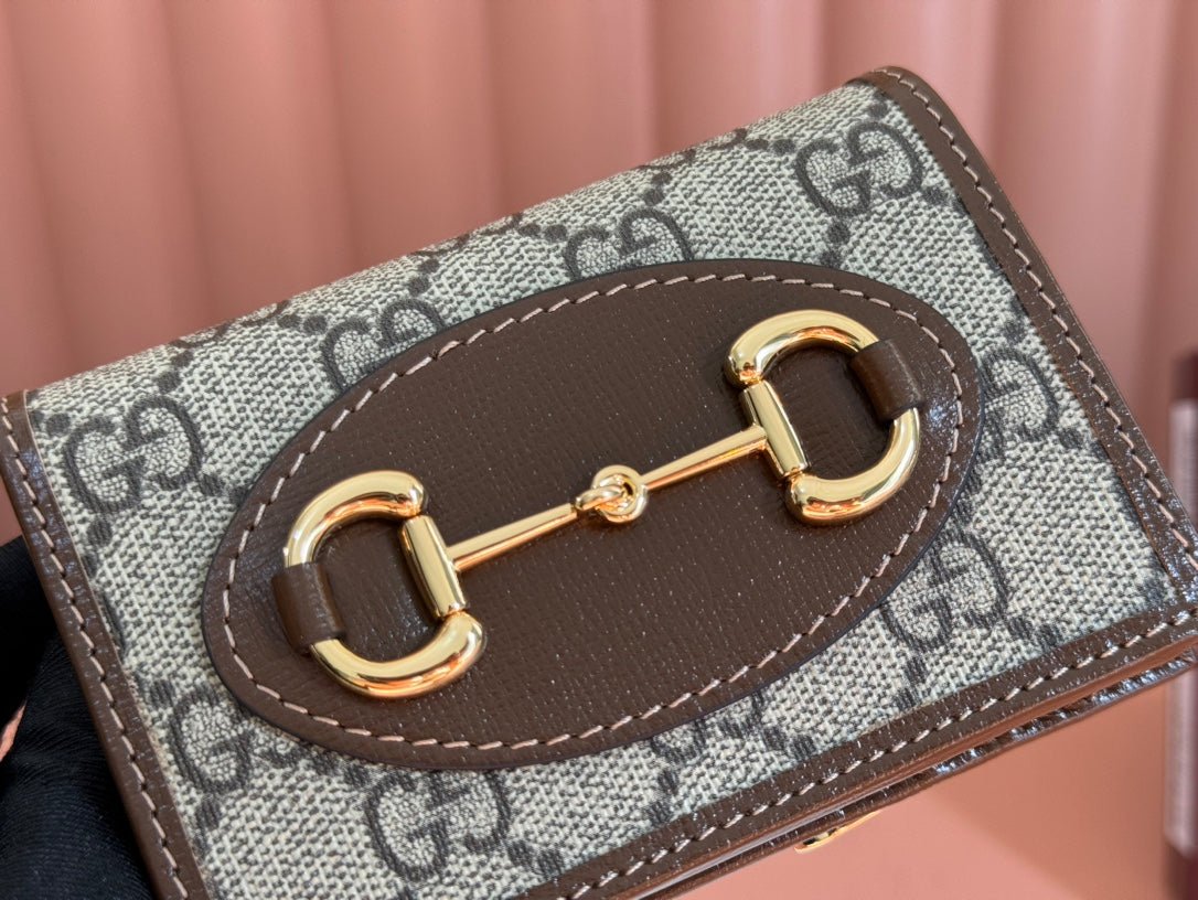 GUCCI Brown Horsebit Card Wallet - Image 6