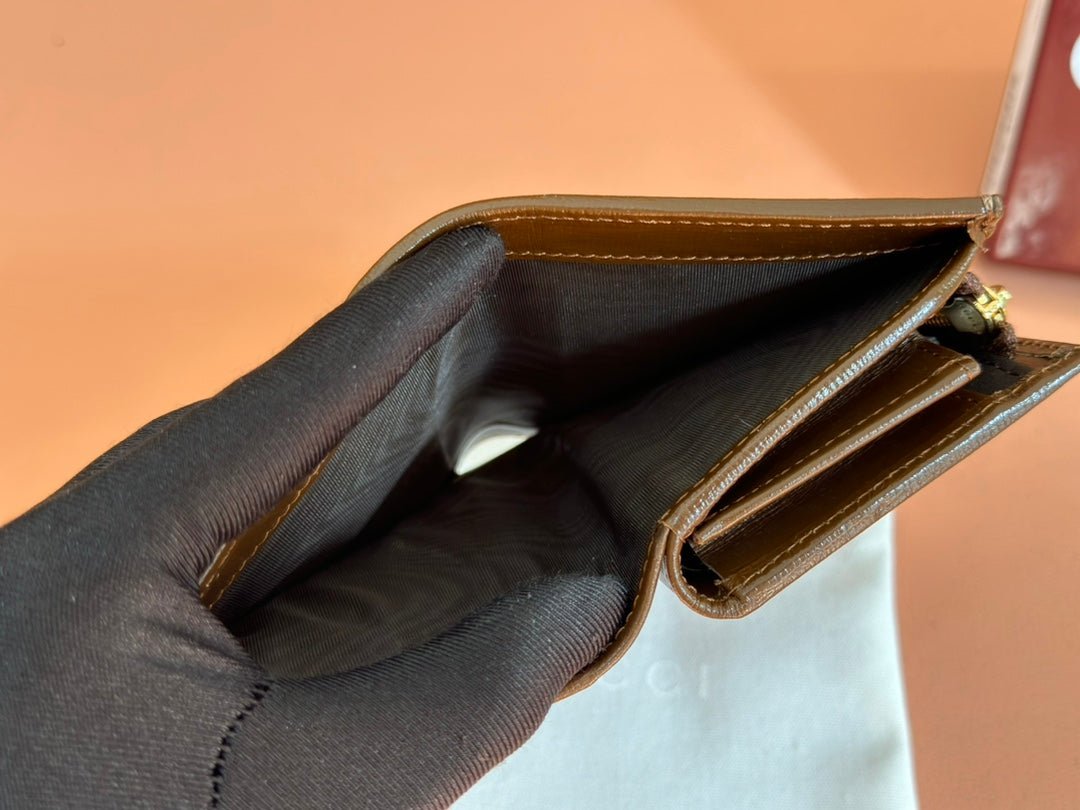 GUCCI Brown Horsebit Card Wallet - Image 7