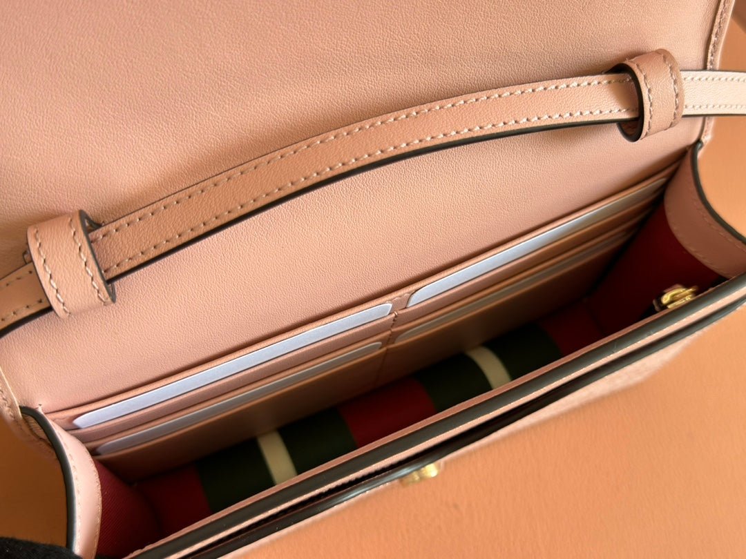 GUCCI Pink GG Canvas Crossbody Bag - Image 8