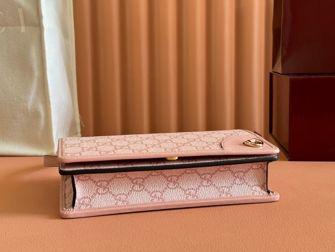 GUCCI Pink GG Canvas Crossbody Bag - Image 9