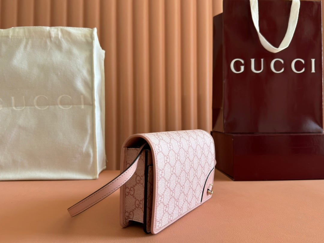 GUCCI Pink GG Canvas Crossbody Bag - Image 4