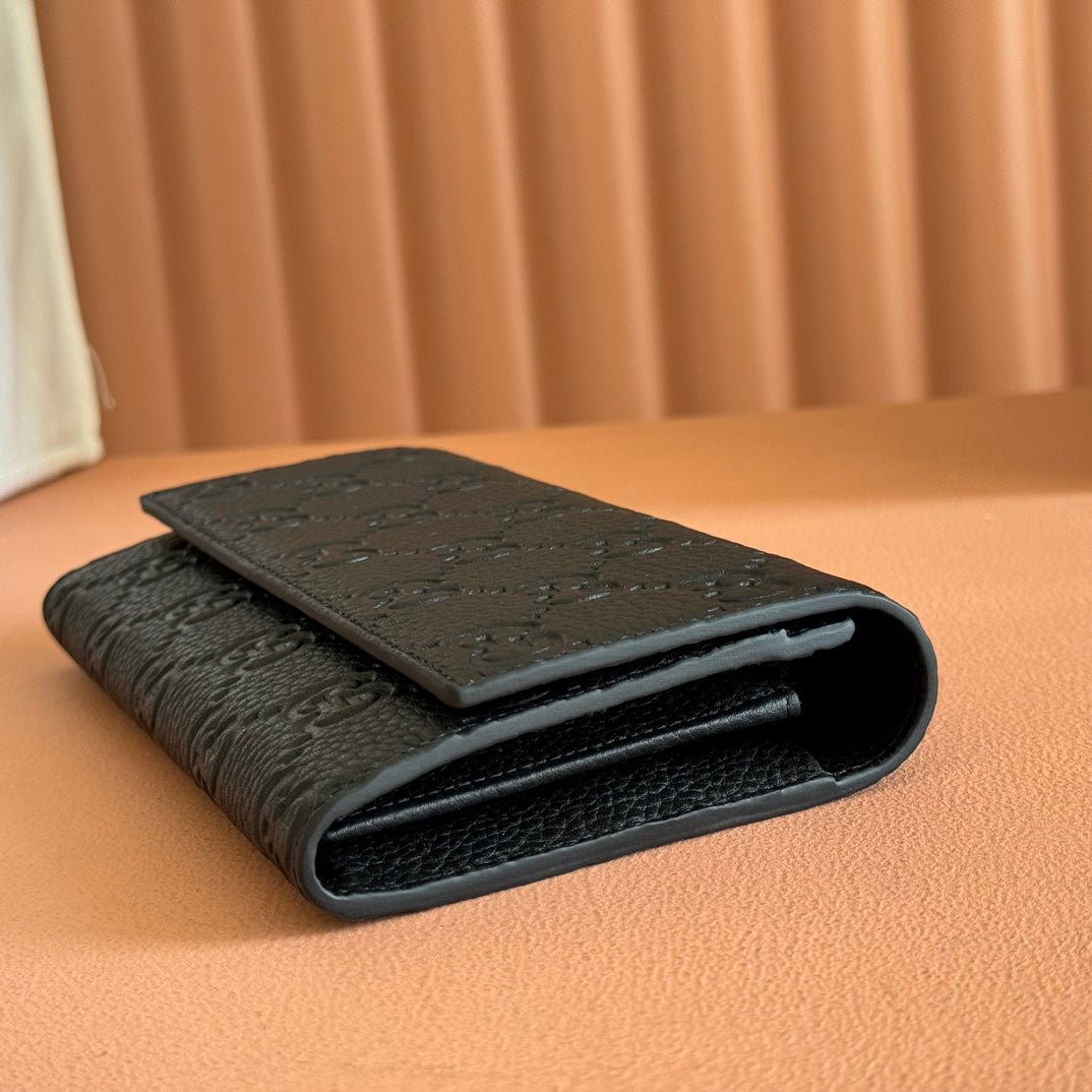 GUCCI Black GG Embossed Long Wallet - Image 3