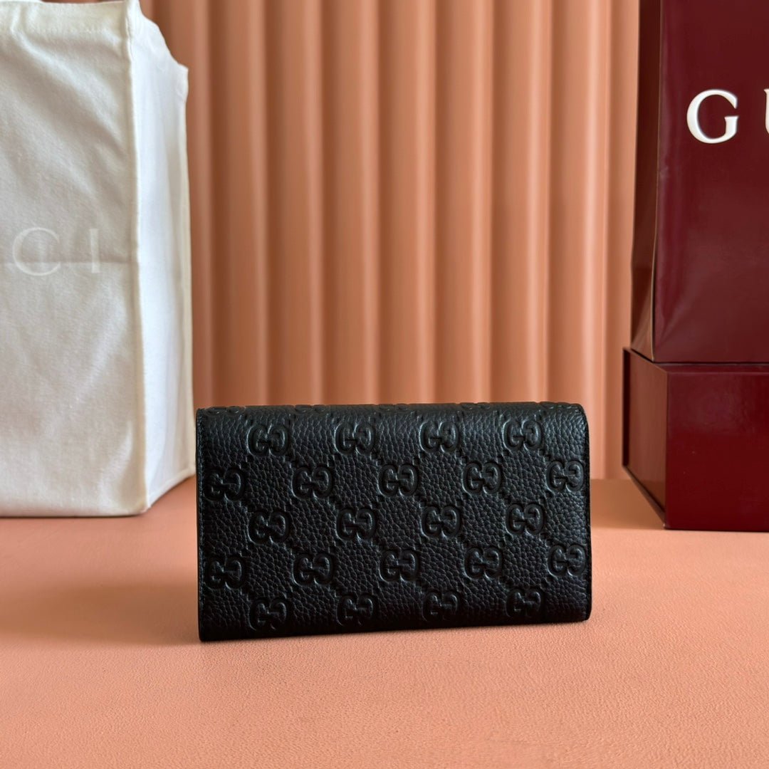 GUCCI Black GG Embossed Long Wallet - Image 4