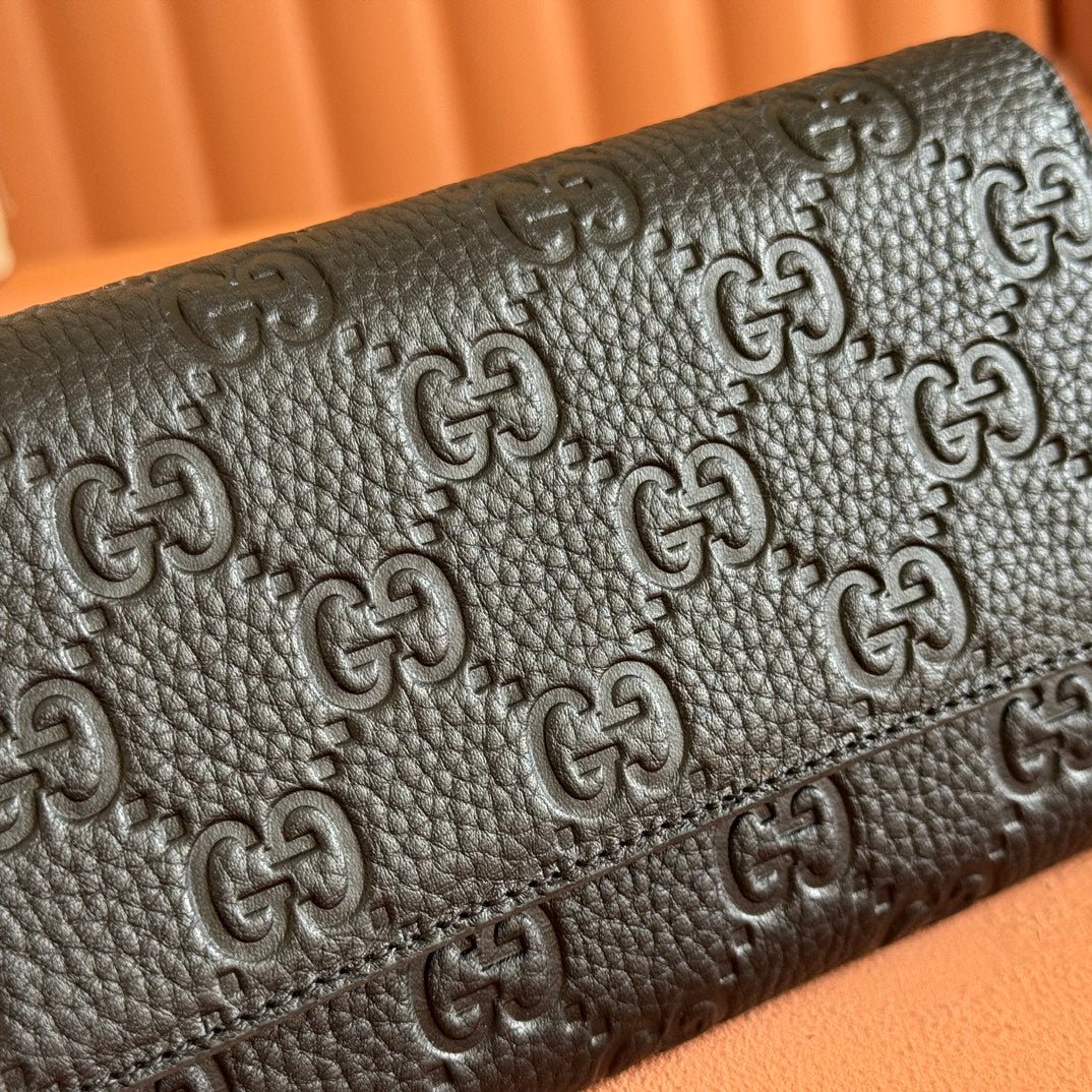 GUCCI Black GG Embossed Long Wallet - Image 9