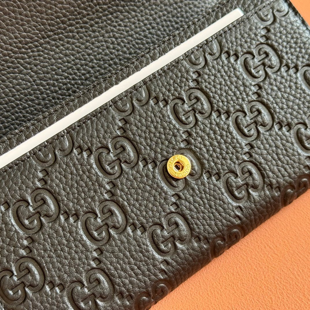 GUCCI Black GG Embossed Long Wallet - Image 7