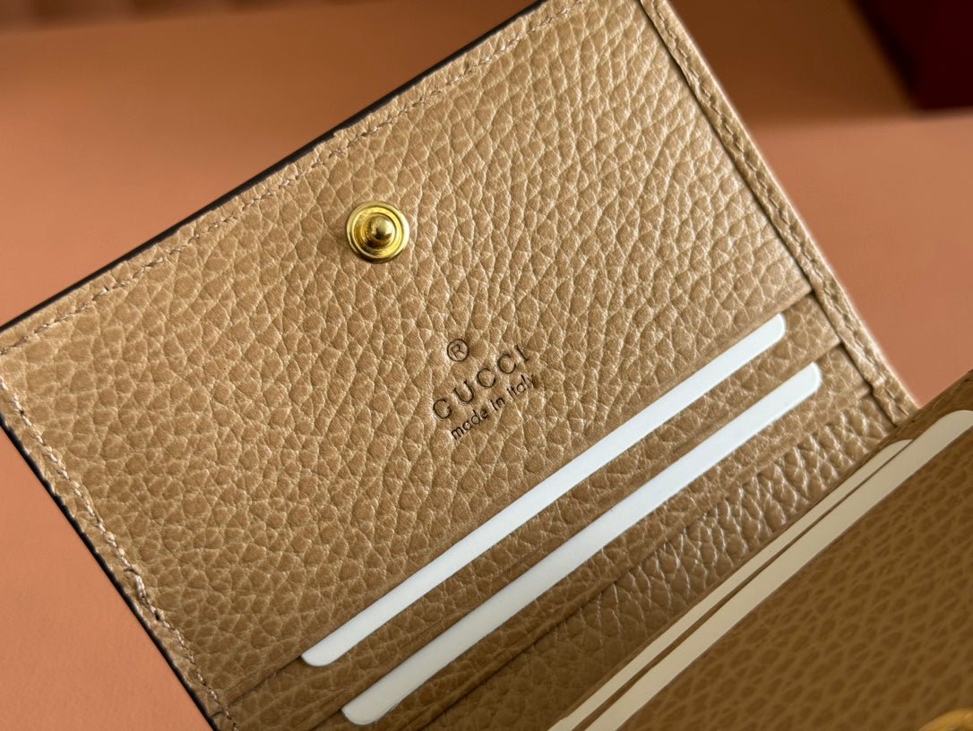 GUCCI GG Canvas Beige Trim Card Holder - Image 5
