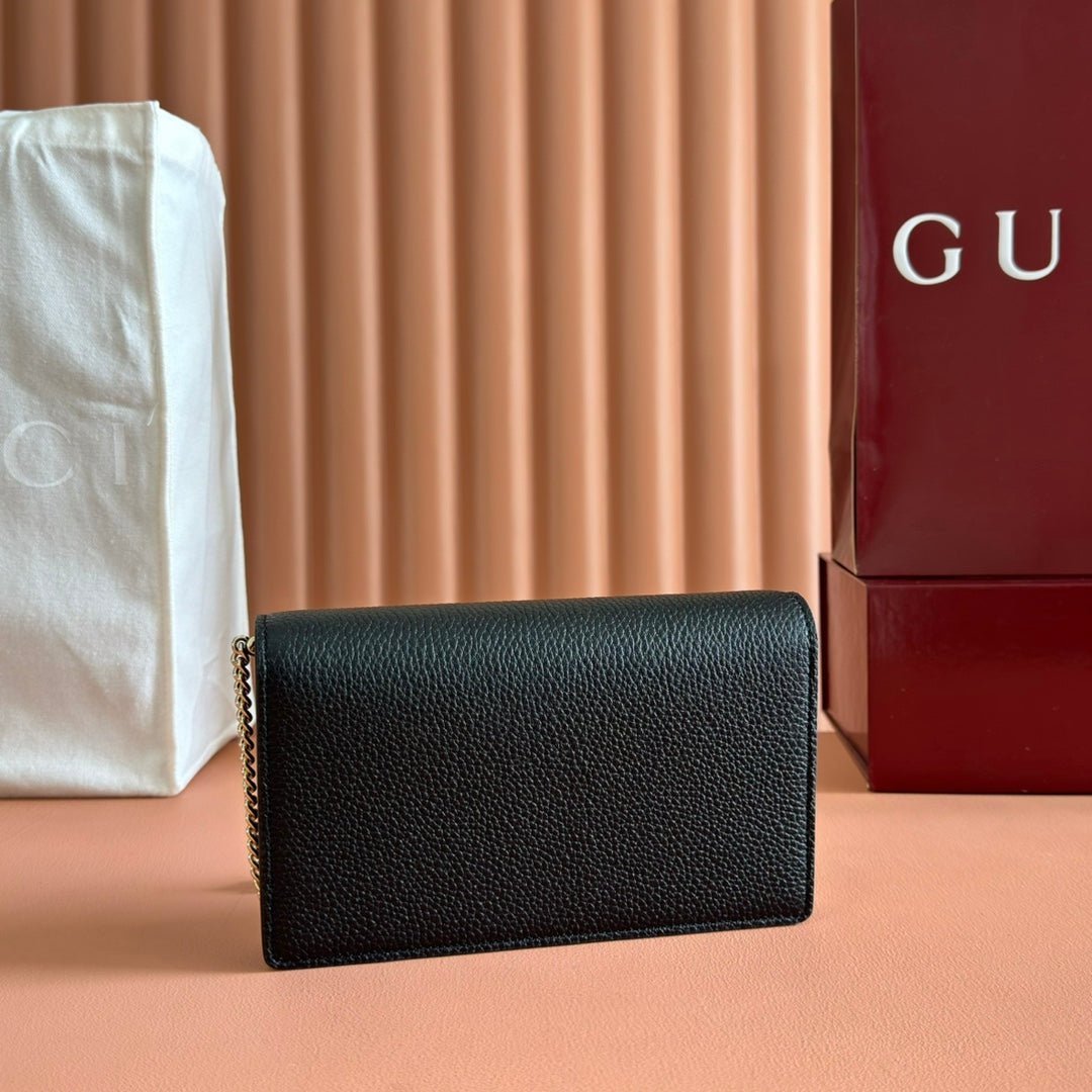 Alternative view of GUCCI 25S DIONYSUS WALLET ON CHAIN 20 IN BLACK CALFSKIN