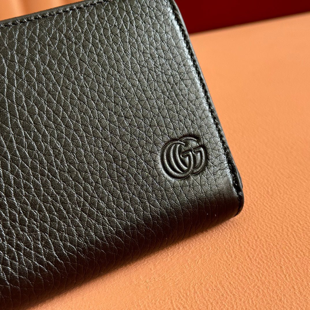 GUCCI Black Leather Zip Around Wallet - Image 5