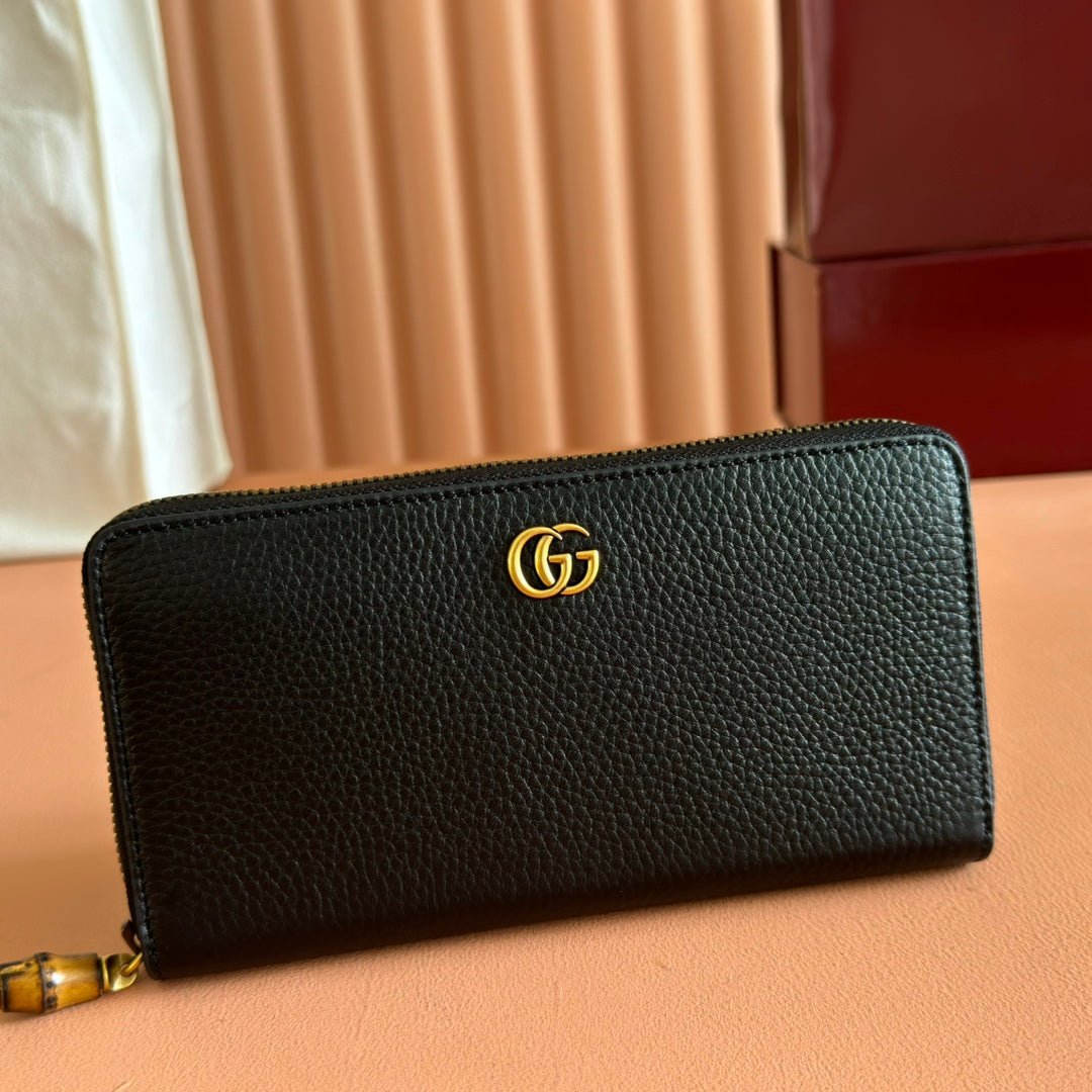 Alternative view of GUCCI 25S MARMONT WALLET 19 IN BLACK CALFSKIN GOLD HARDWARE