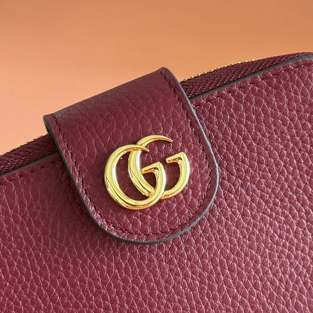 Alternative view of GUCCI 25S MARMONT WALLET 13 IN RED CALFSKIN GOLD HARDWARE