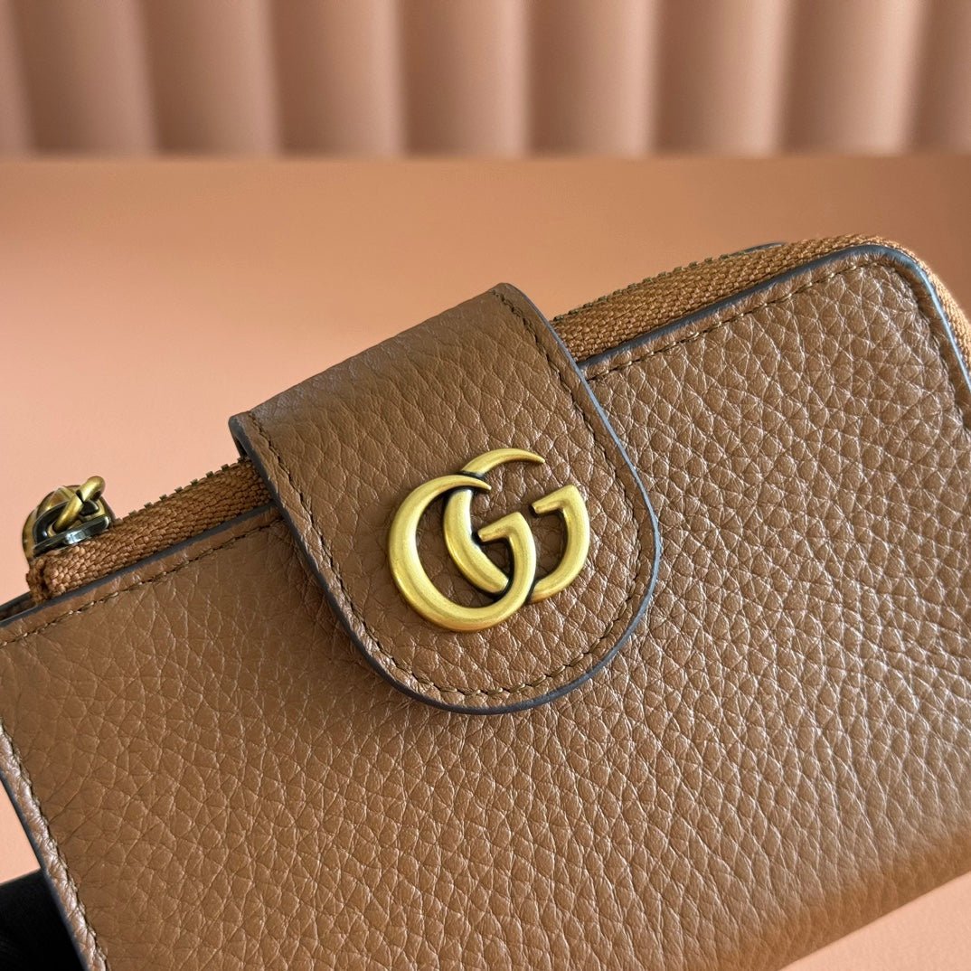 Alternative view of GUCCI 25S MARMONT WALLET 13 IN BROWN CALFSKIN GOLD HARDWARE