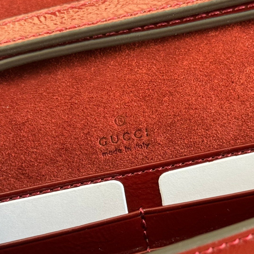 GUCCI Shiny Wine Red Dionysus Bag - Image 8