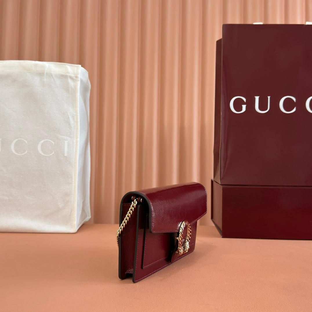 GUCCI Shiny Wine Red Dionysus Bag - Image 6