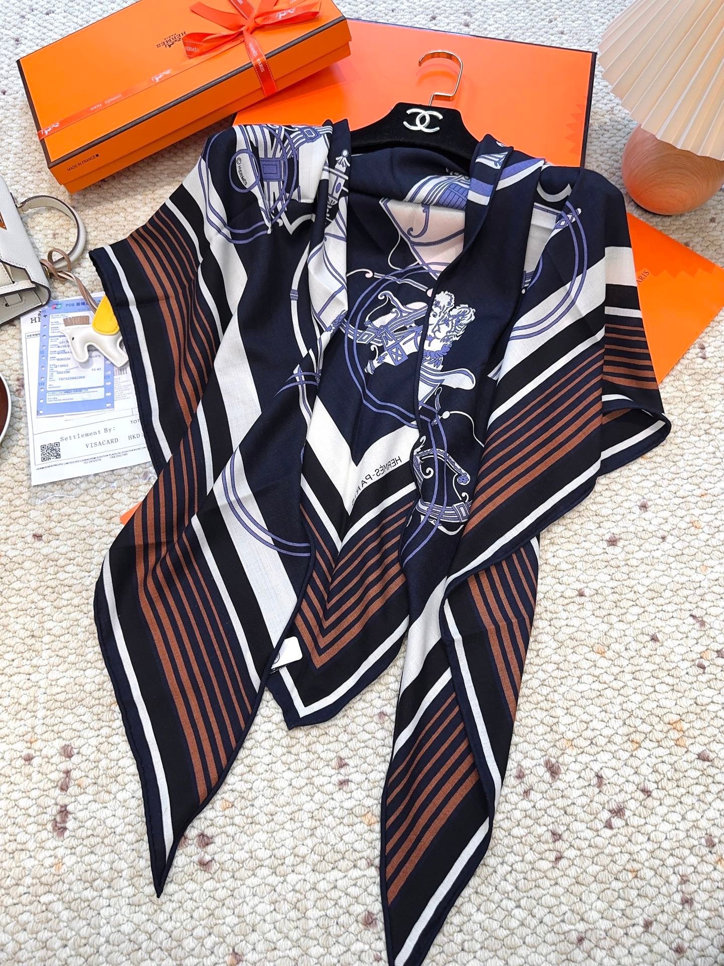 Alternative view of HERMES HERMES 25S SCARF 140 IN CASERE SILK 854528