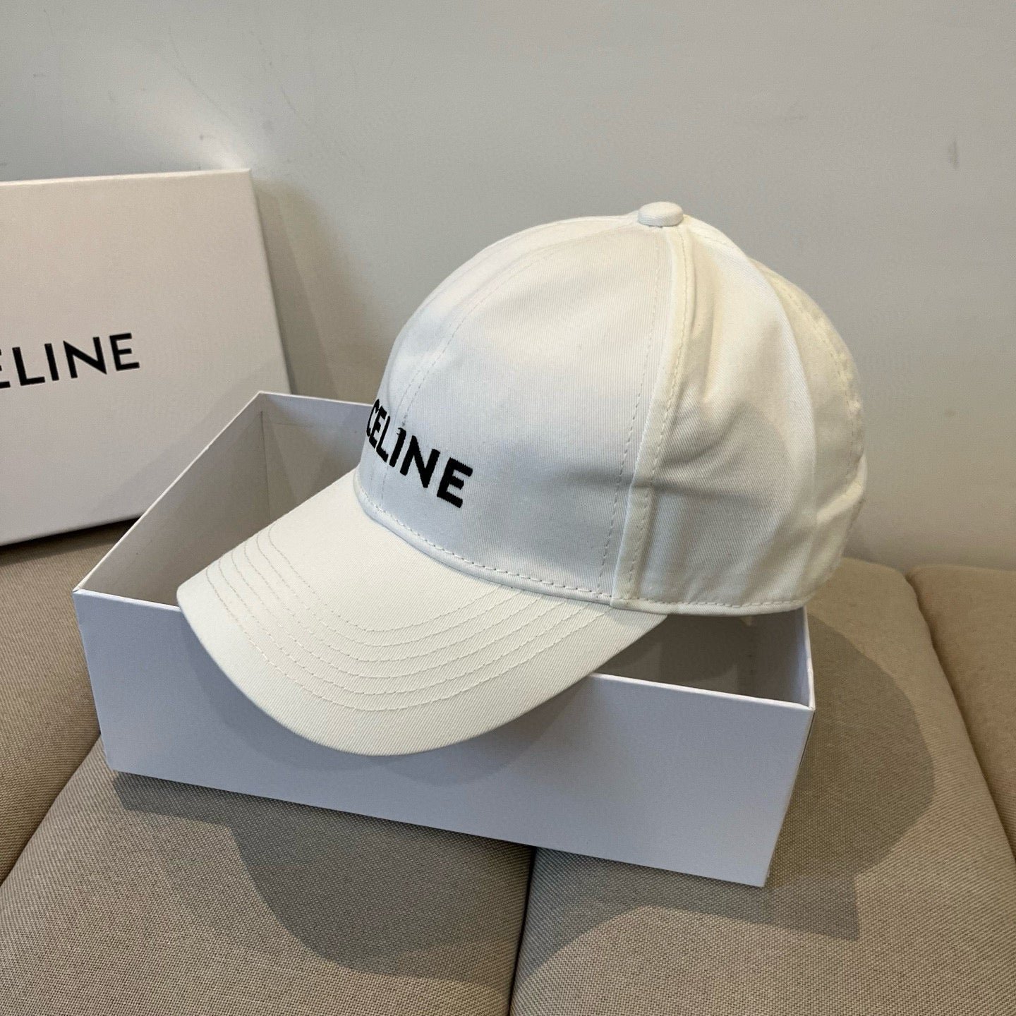 Alternative view of Celine Letter White Fabric Baseball Cap