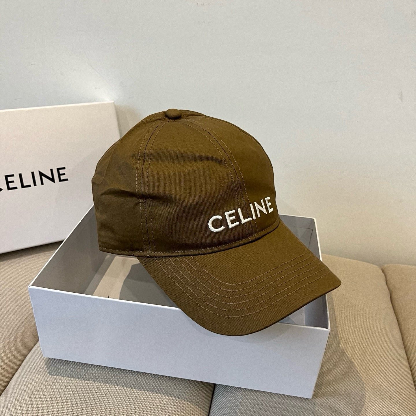 Alternative view of Celine Letter Brown Fabric Baseball Cap