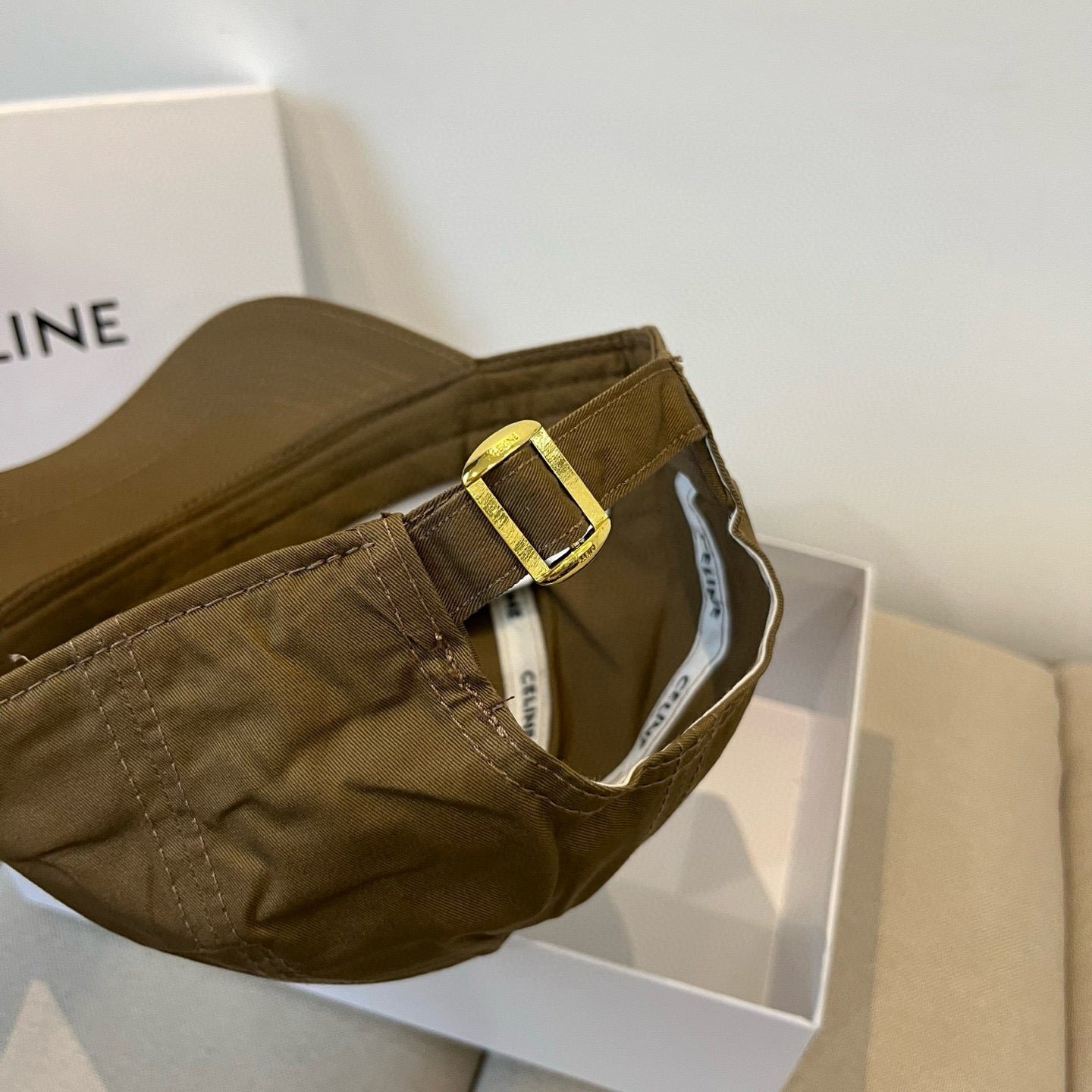 Celine Letter Brown Fabric Baseball Cap - Image 8