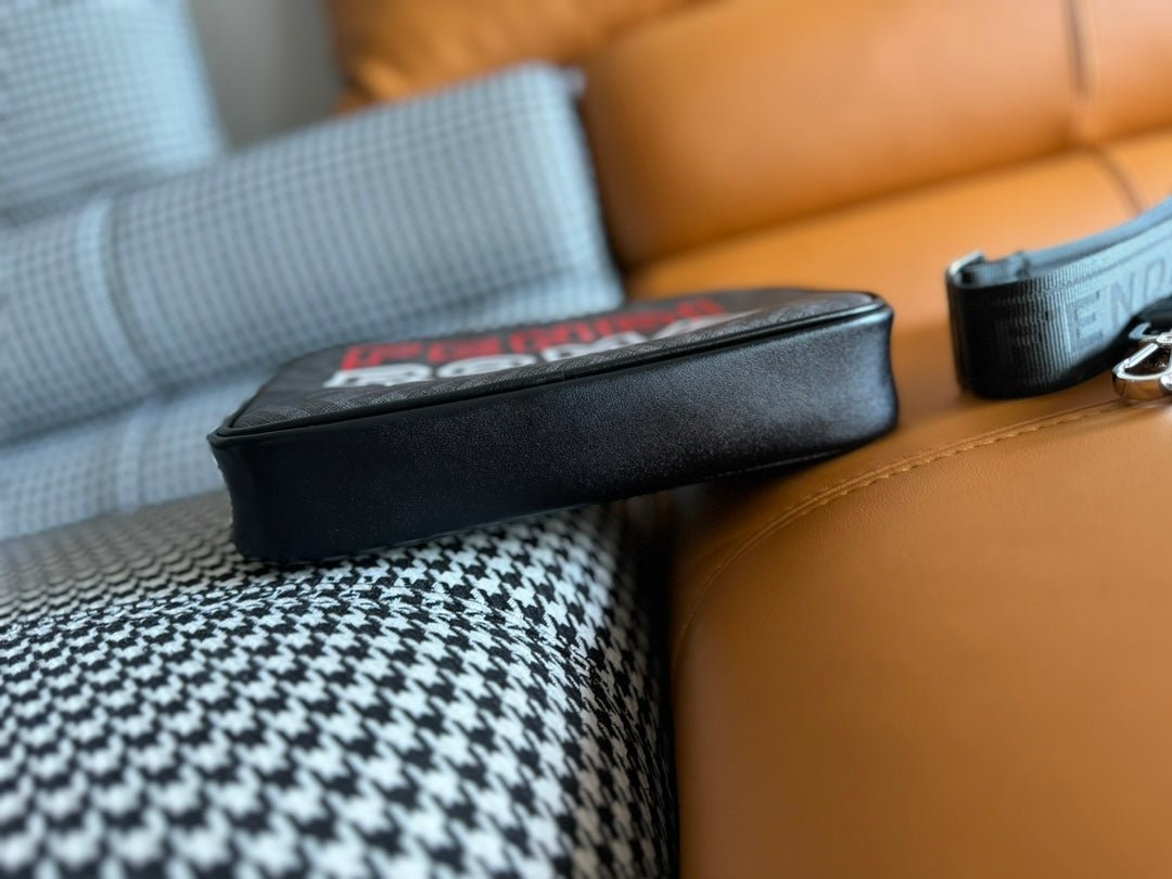 Fendi Clutch 22 Dark Gray Textured Fabric Clutch - Image 3