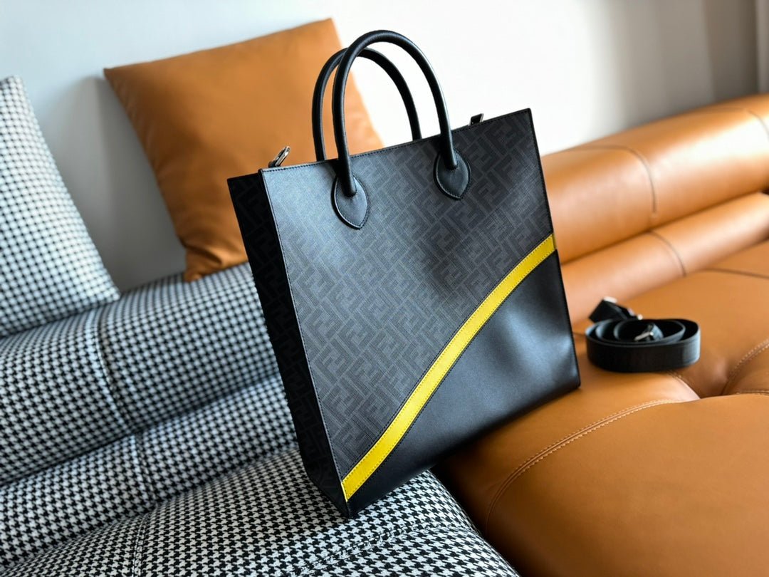Alternative view of Fendi 38 Black Calfskin Monogram Tote Bag