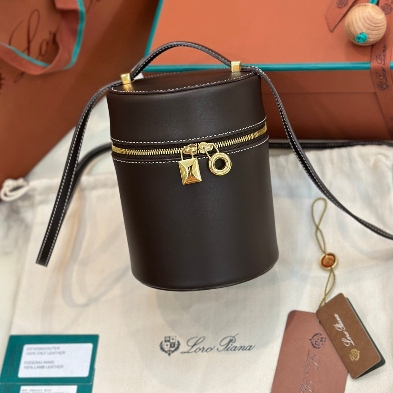Loro Piana Extra Case 16 Chocolate Brown