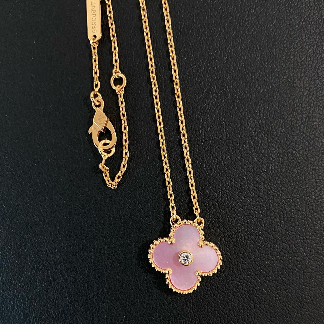 VCA Clover Limited Pink Mop Gold Necklace