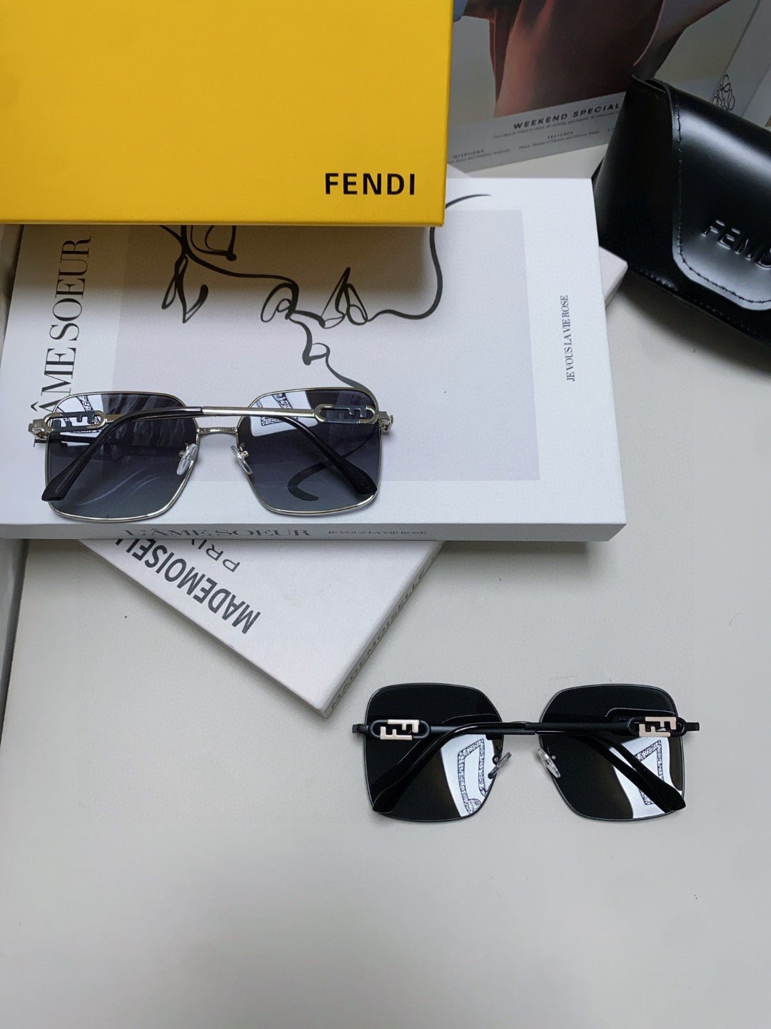 FENDI Large Frame Metal Bridge Sunglasses - Image 7
