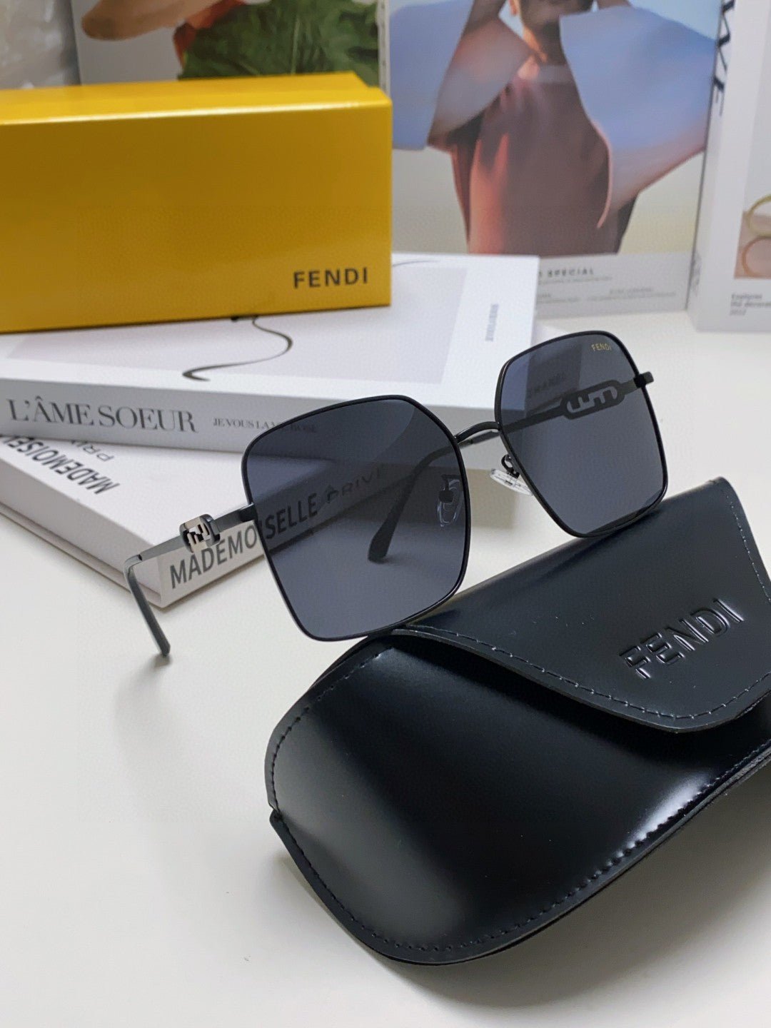 FENDI Large Frame Metal Bridge Sunglasses - Image 6