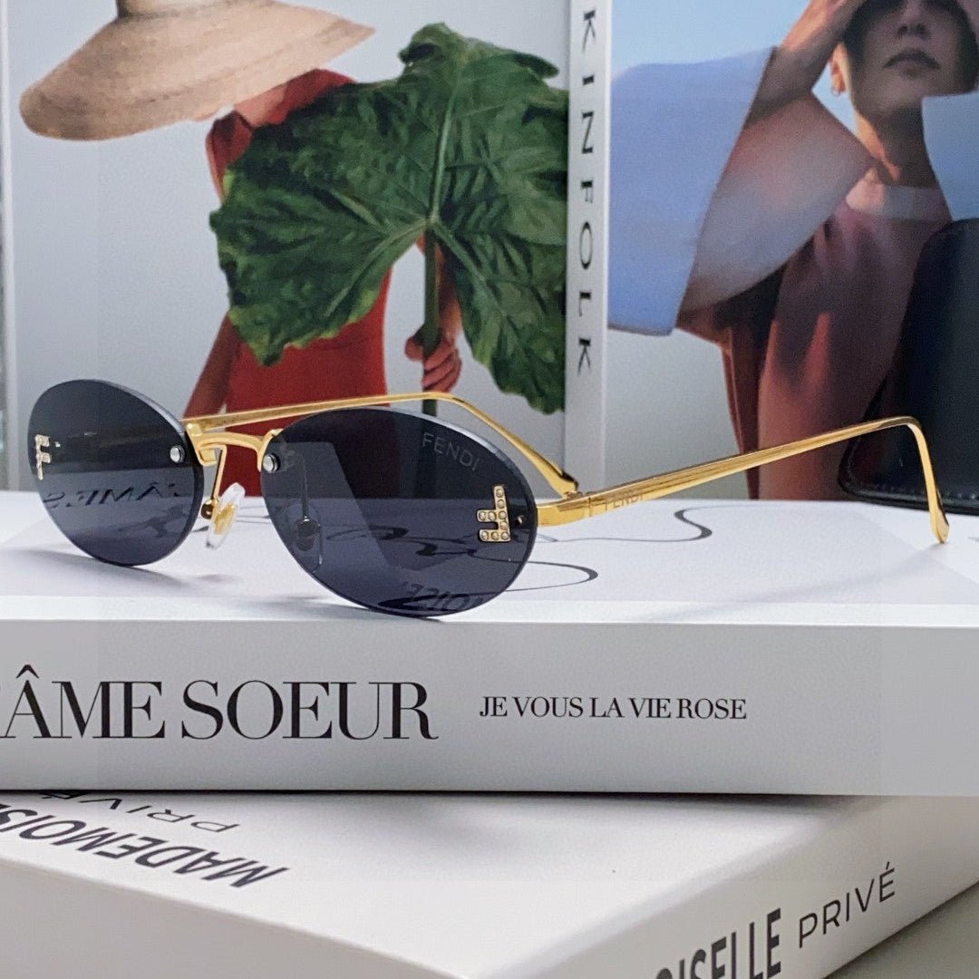 Alternative view of FENDI Frameless Cat-Eye Metal Sunglasses