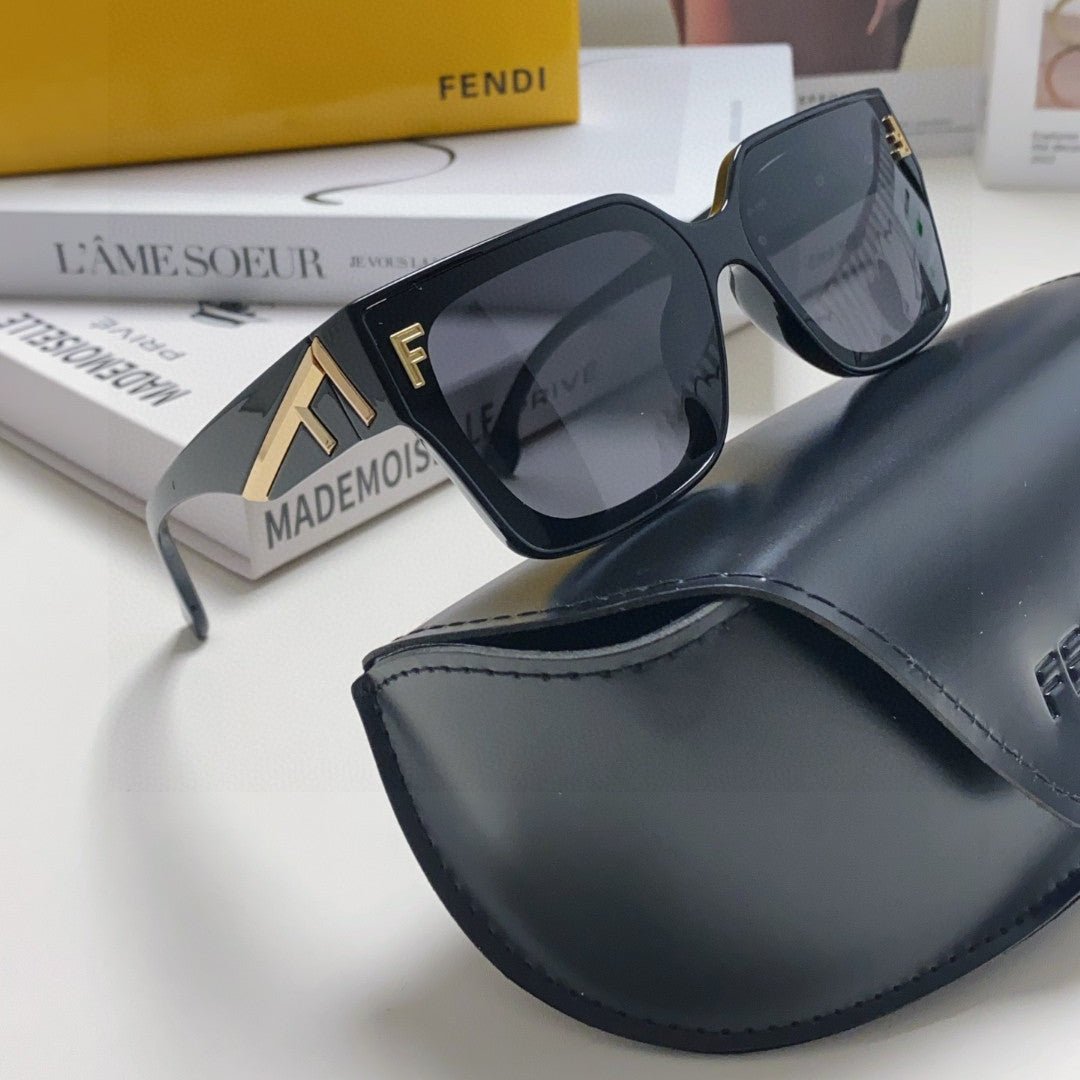 Alternative view of FENDI Black Frame Large Frame FF Logo Sunglasses