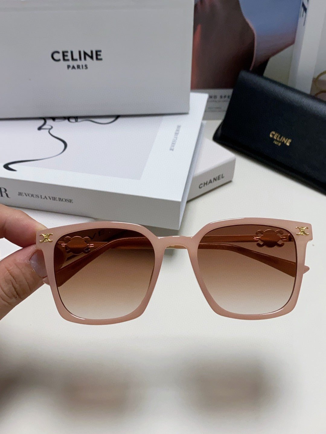 Alternative view of TRIOMPHE SUNGLASS 497815 IN PINK CLEAR METAL