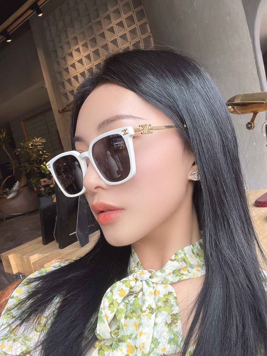 CELINE White Frame Dark Shades - Image 4