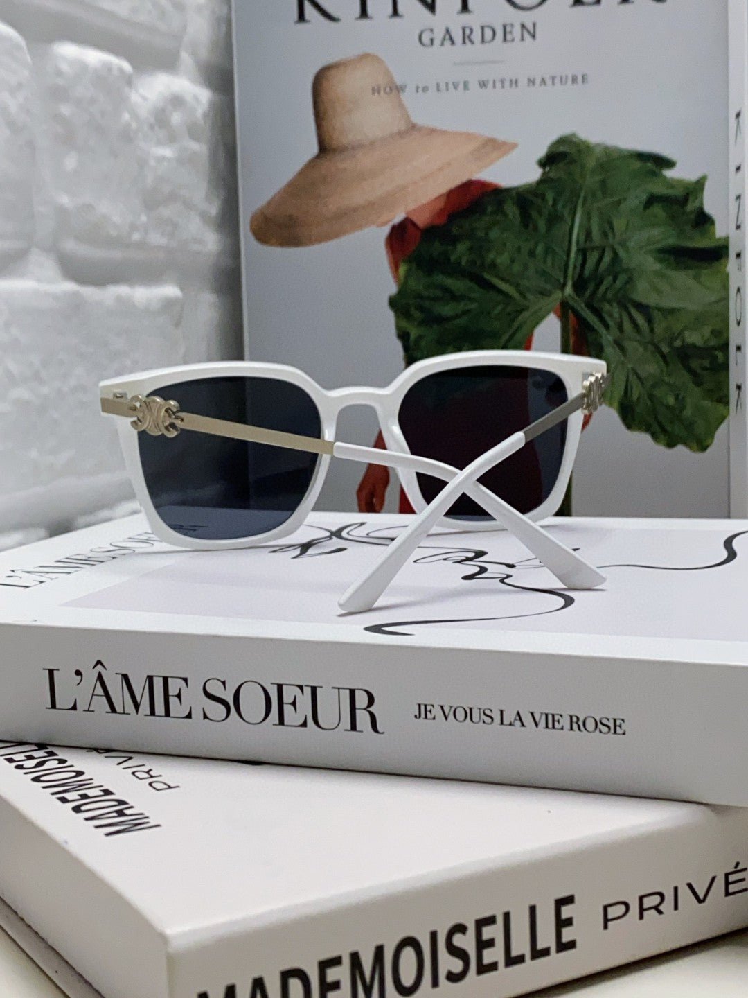 CELINE White Frame Dark Shades - Image 5