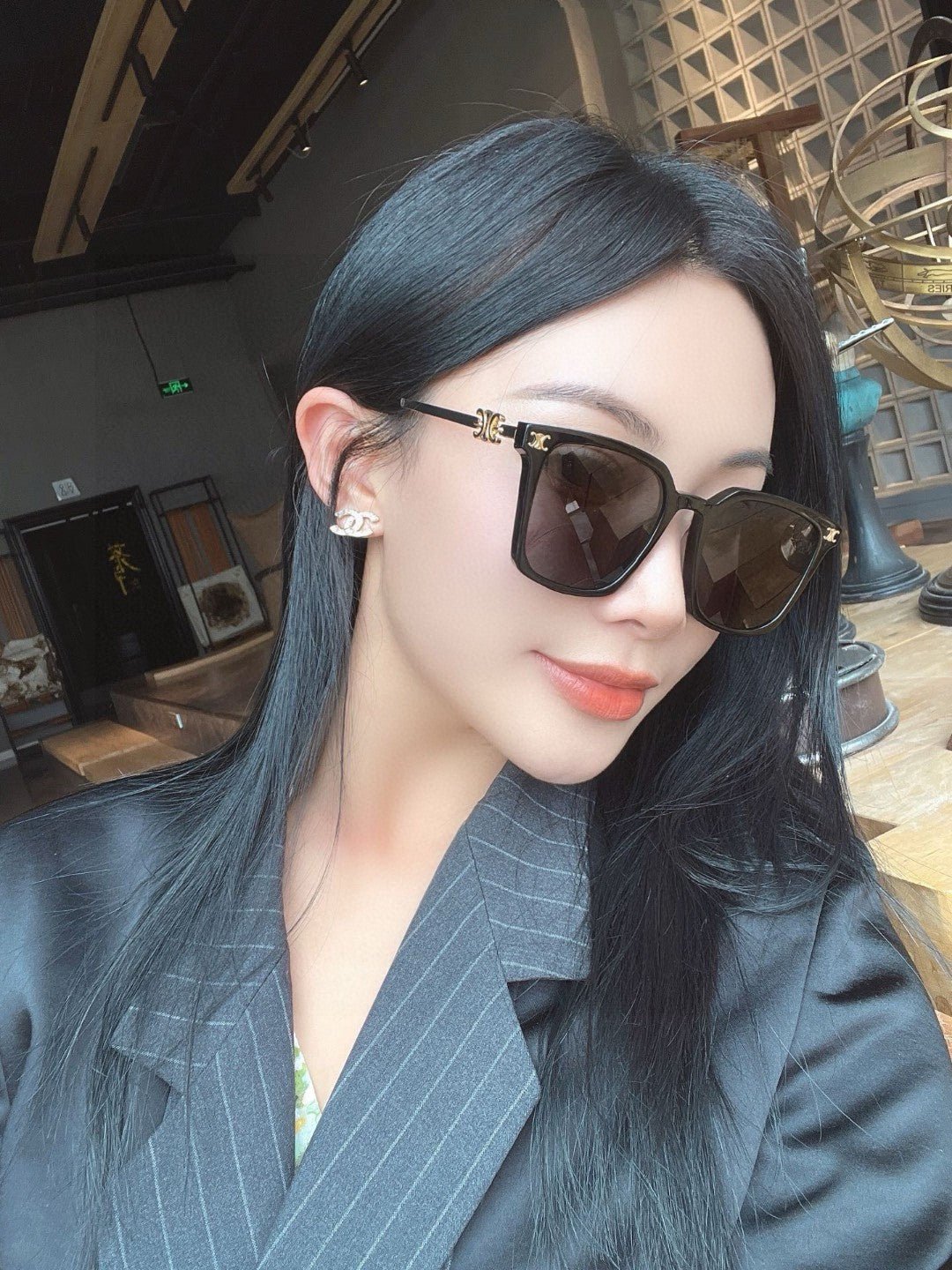 CELINE Black Solid Lens Eyewear - Image 5