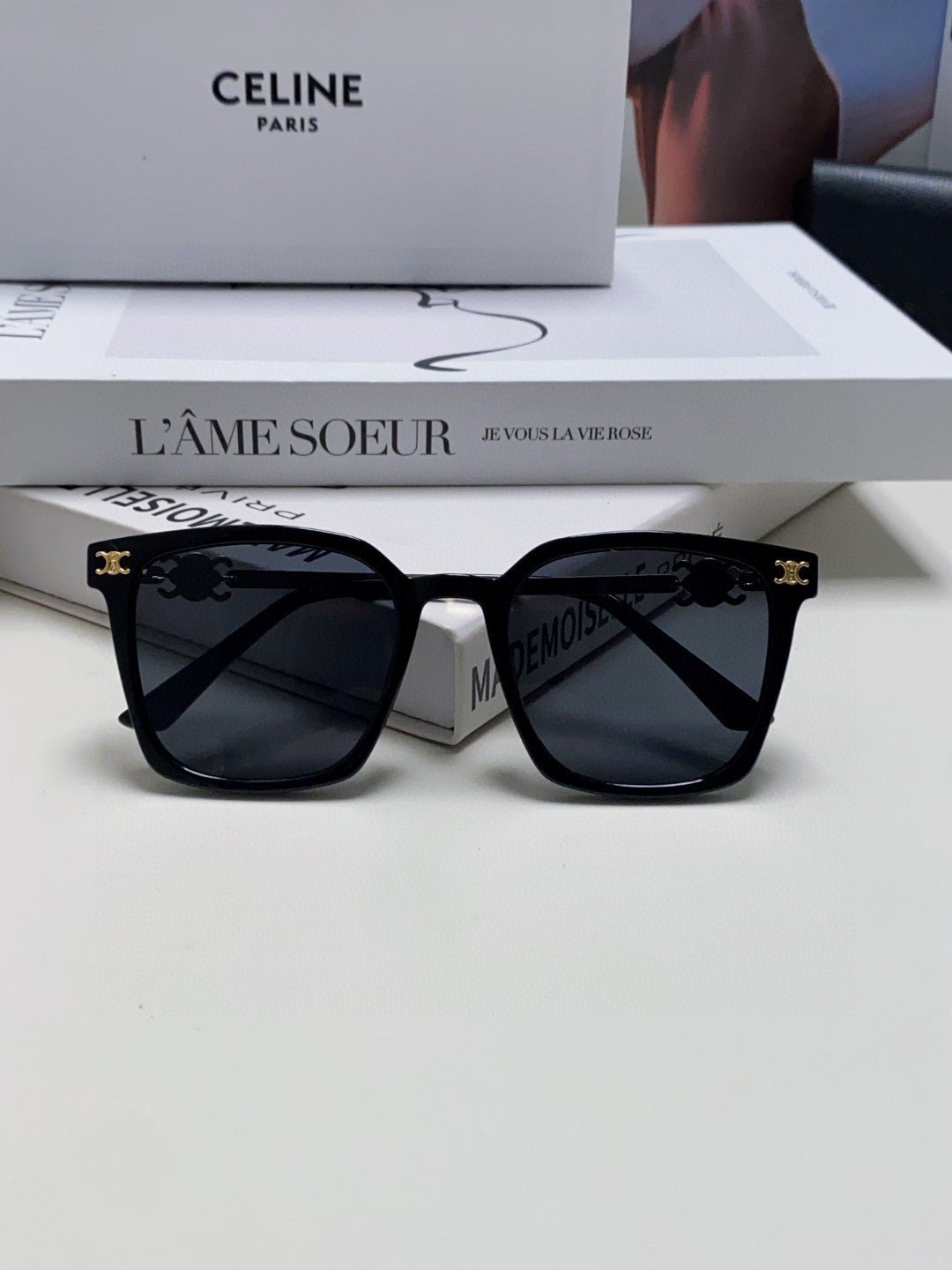 CELINE Black Solid Lens Eyewear - Image 6