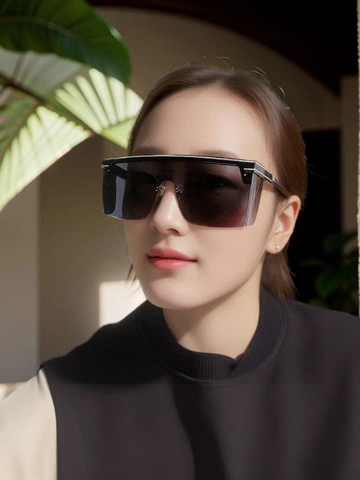 Dior Black Metal Shield Purple Gradient Sunglasses - Image 10