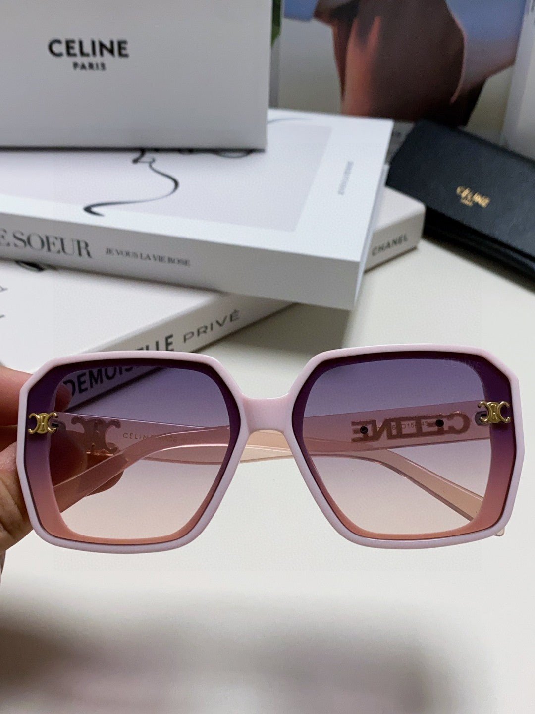 Alternative view of TRIOMPHE SUNGLASSES 548592 IN PINK ACETATE