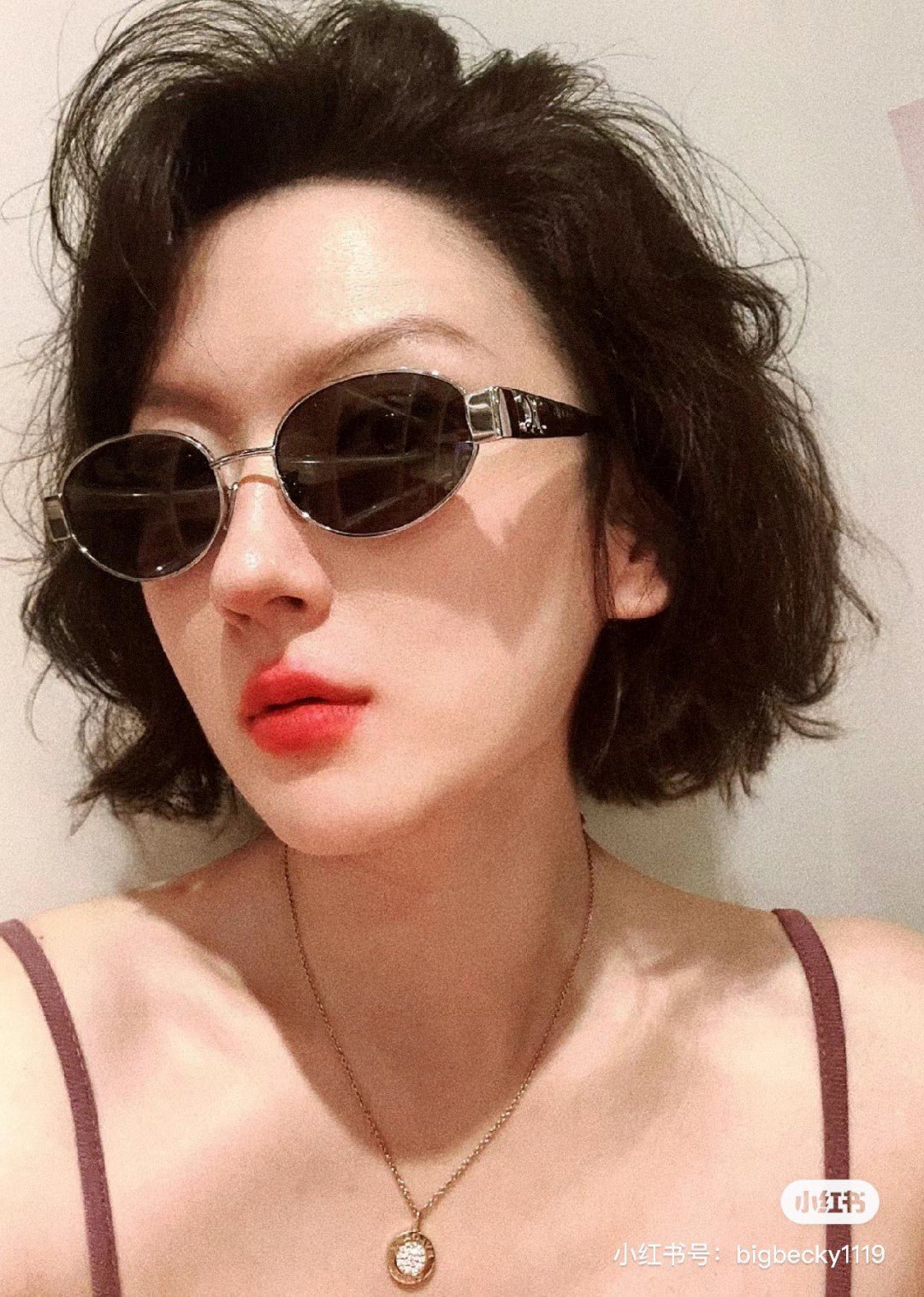 CELINE Gold Frame Dark Oval Sunglasses - Image 10