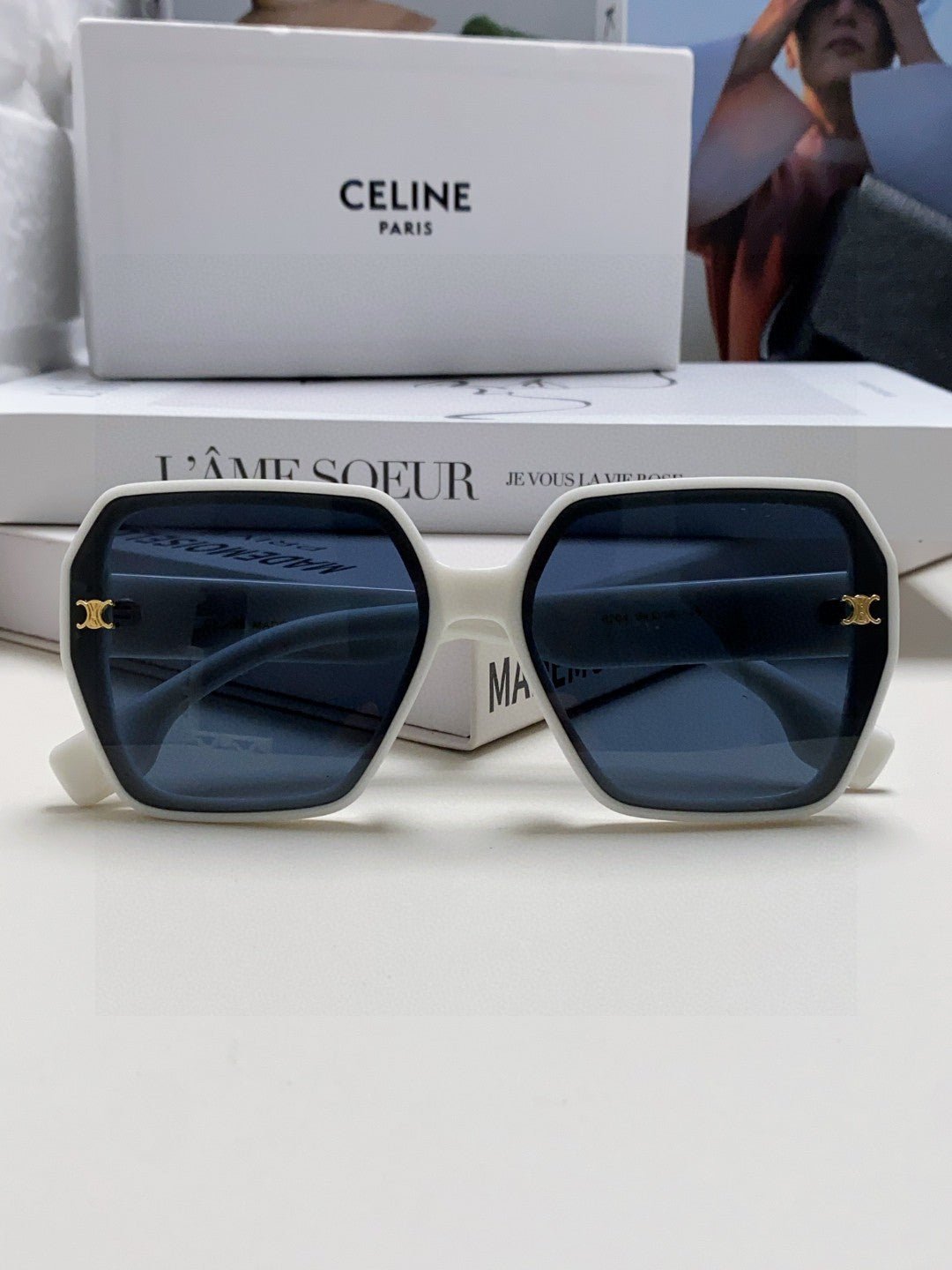 TRIOMPHE SUNGLASSES 552771 IN WHITE ACETATE - Image 7
