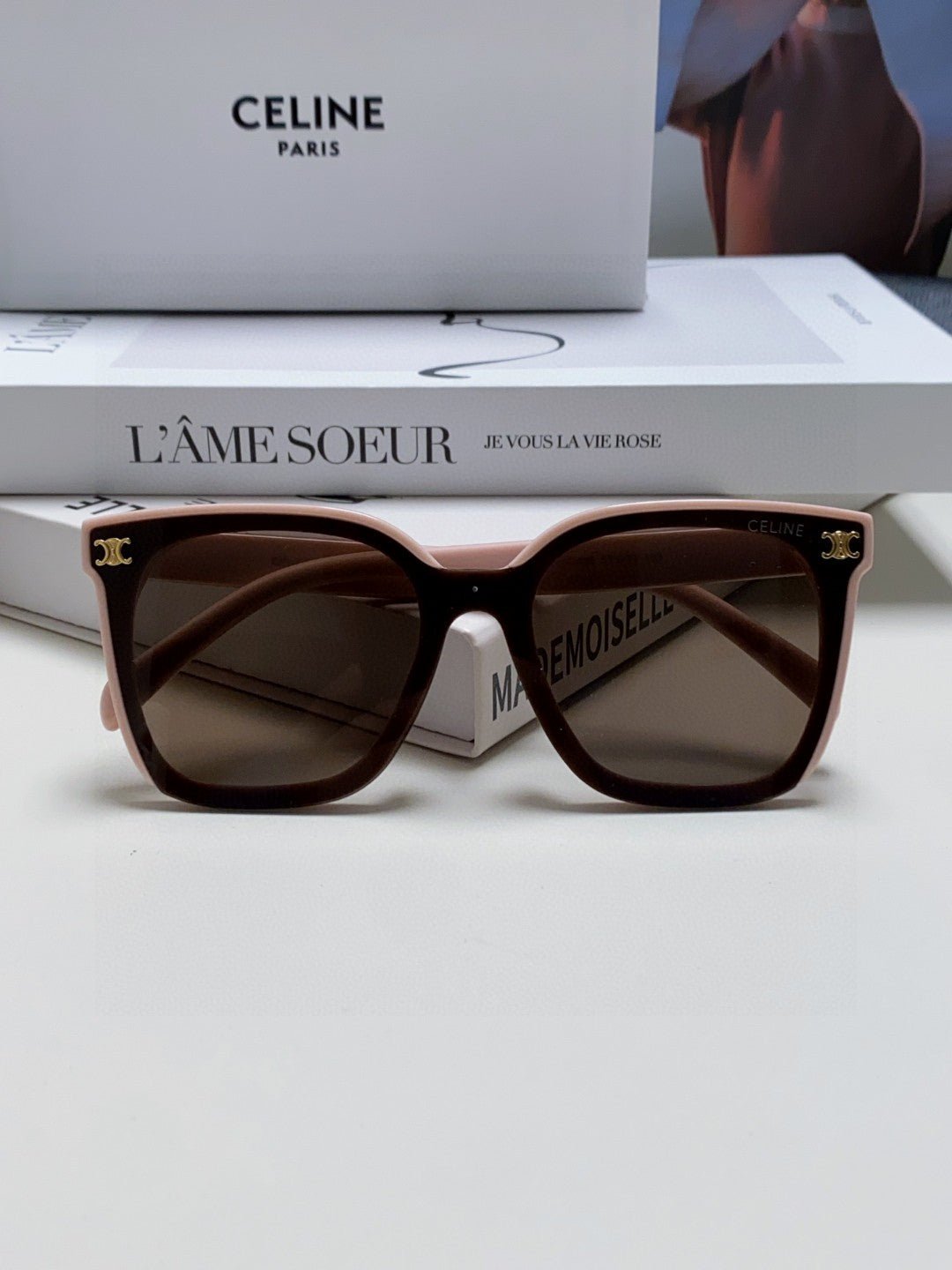 CELINE Two-Tone Pink Brown Shades - Image 5