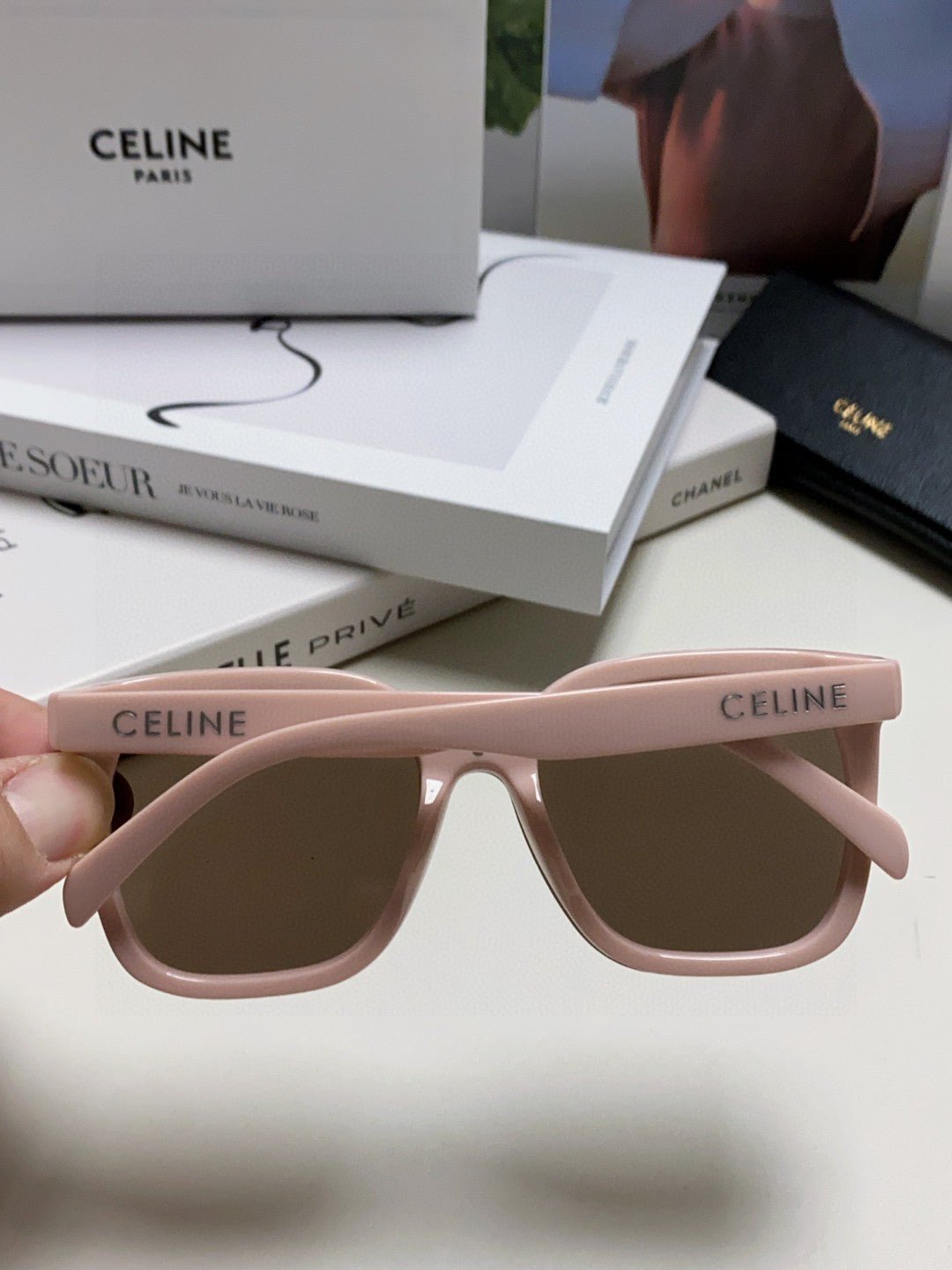 CELINE Two-Tone Pink Brown Shades - Image 6