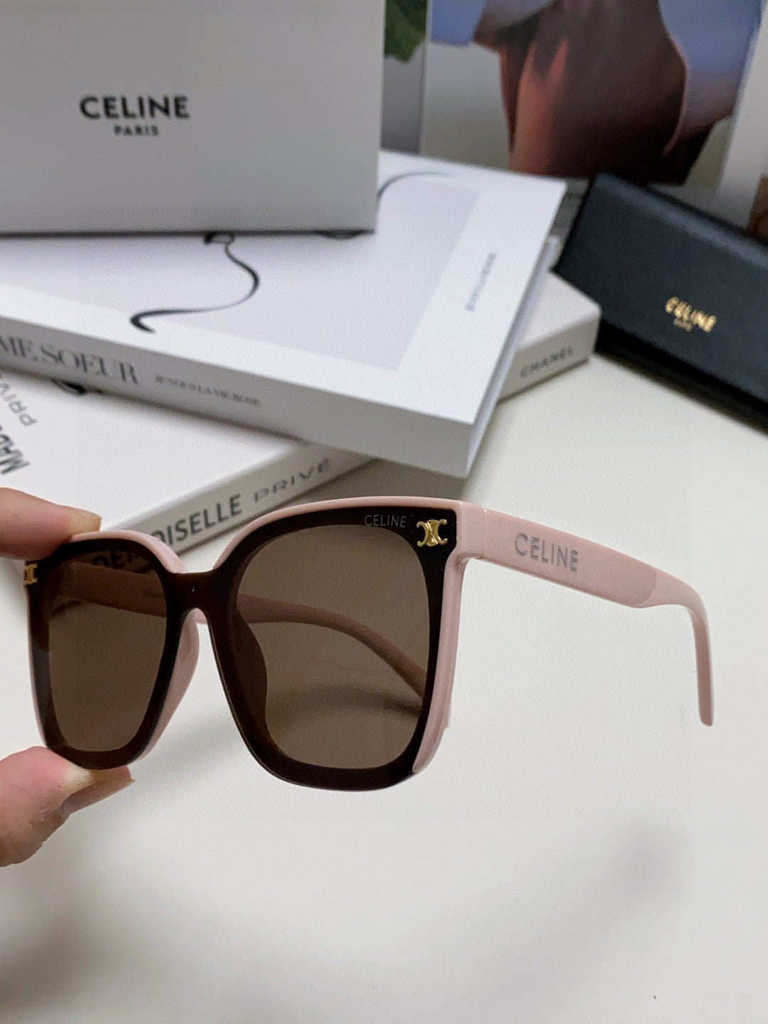 CELINE Two-Tone Pink Brown Shades - Image 7