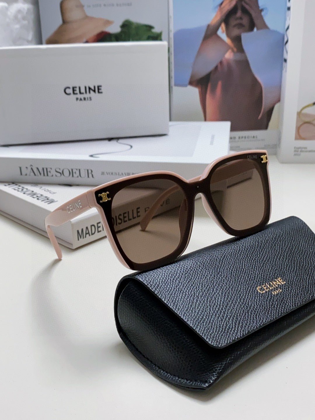 CELINE Two-Tone Pink Brown Shades - Image 8