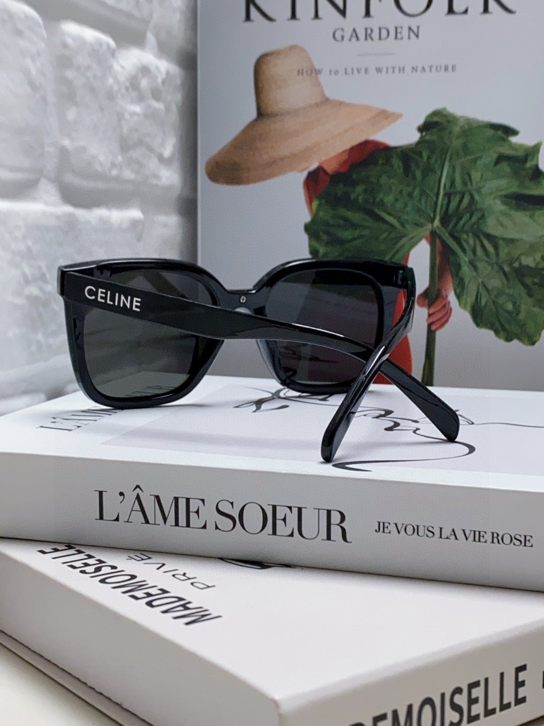 Alternative view of TRIOMPHE SUNGLASSES 552776 IN BLACK ACETATE TEXT LOGO