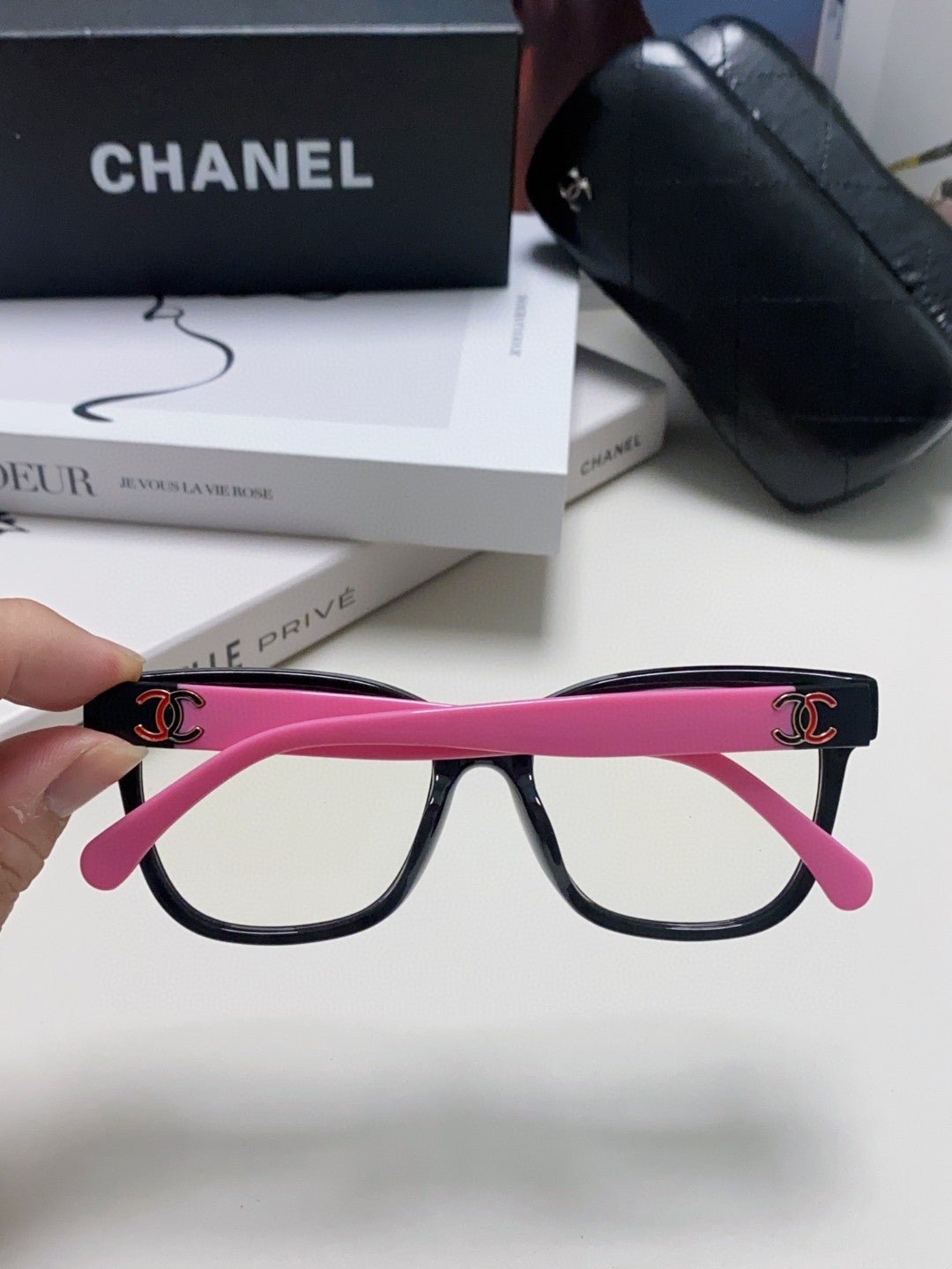 Chanel Black Pink Two-tone Eyeglasses - Image 6