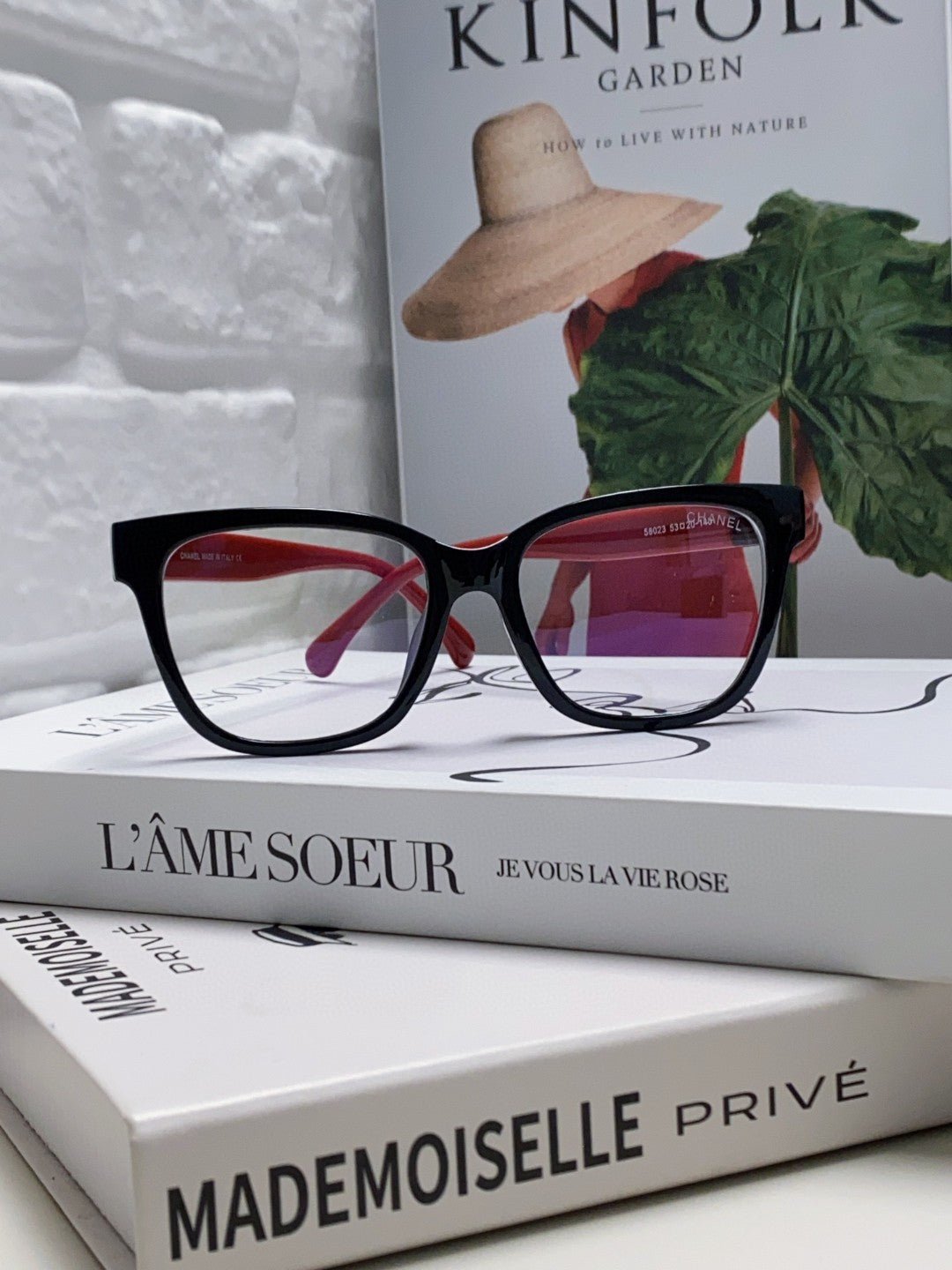 Chanel Black Red Two-tone Optical Glasses - Image 4