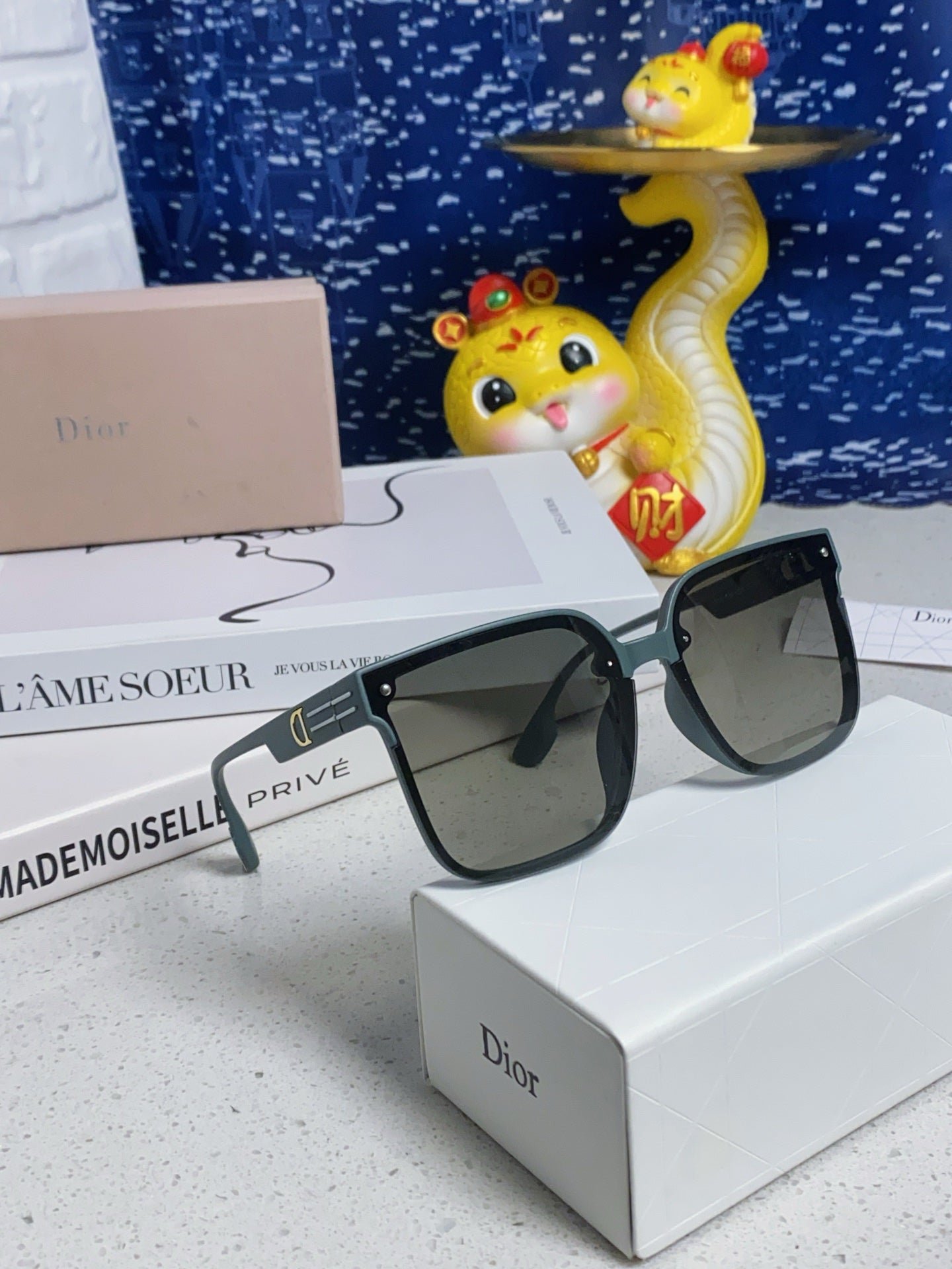 Dior Dark Metal Shield Smoke Sunglasses - Image 3