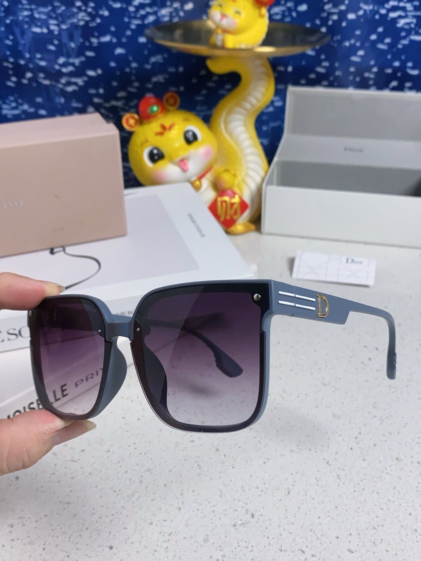 Alternative view of DIOR MONTAIGNE SUNGLASS 560861 IN TAN BLUE ACETATE
