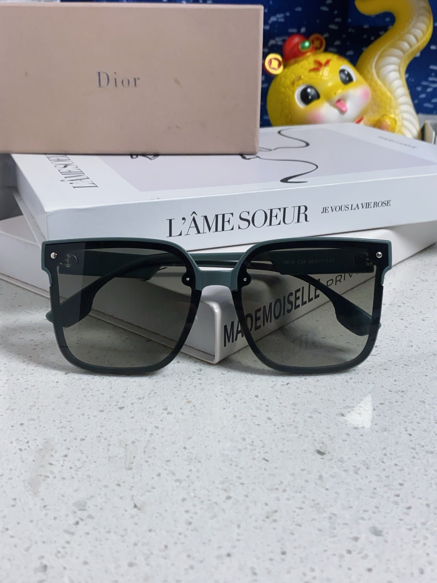 Dior Dark Metal Shield Smoke Sunglasses - Image 6