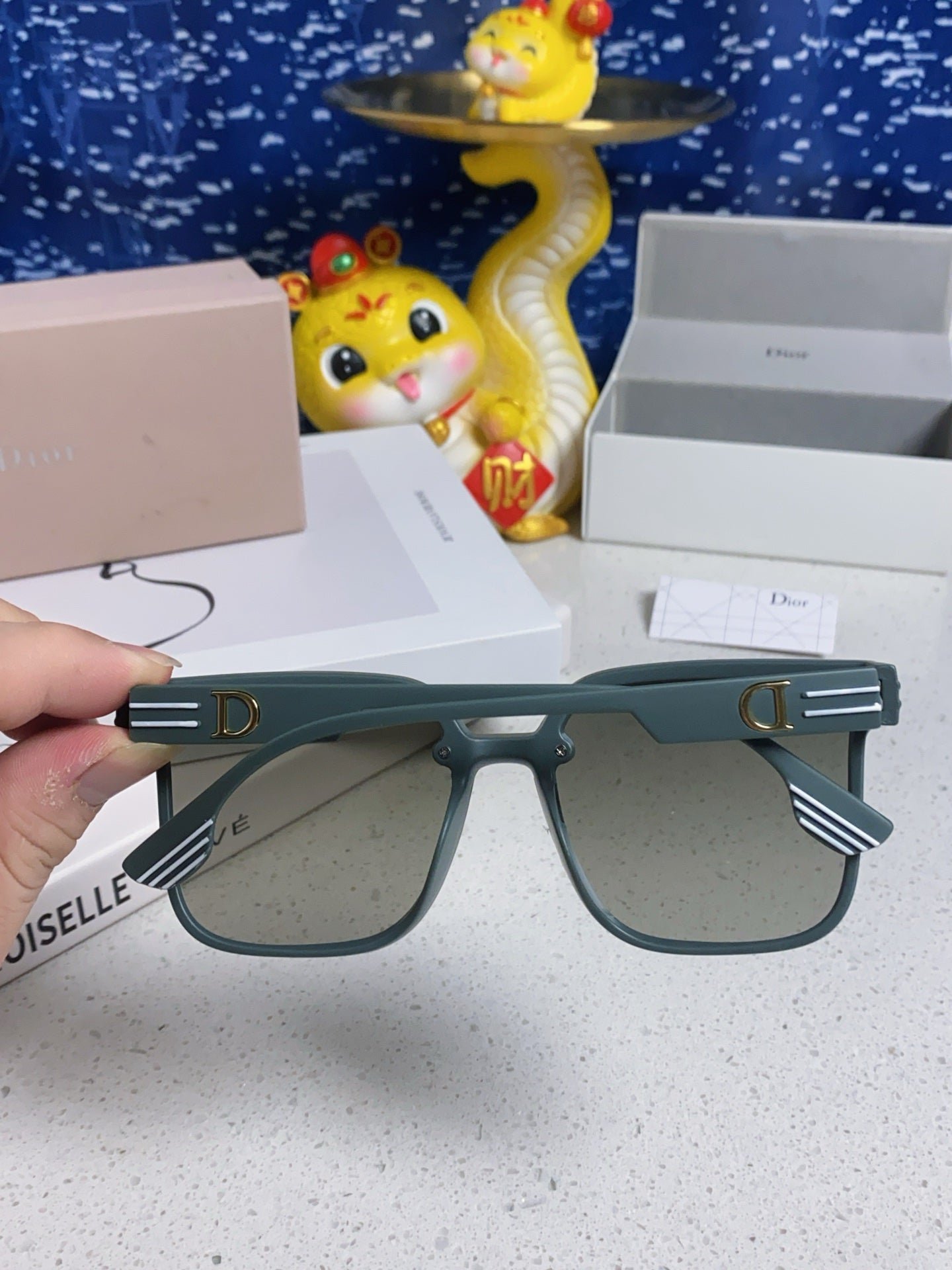 Dior Dark Metal Shield Smoke Sunglasses - Image 7