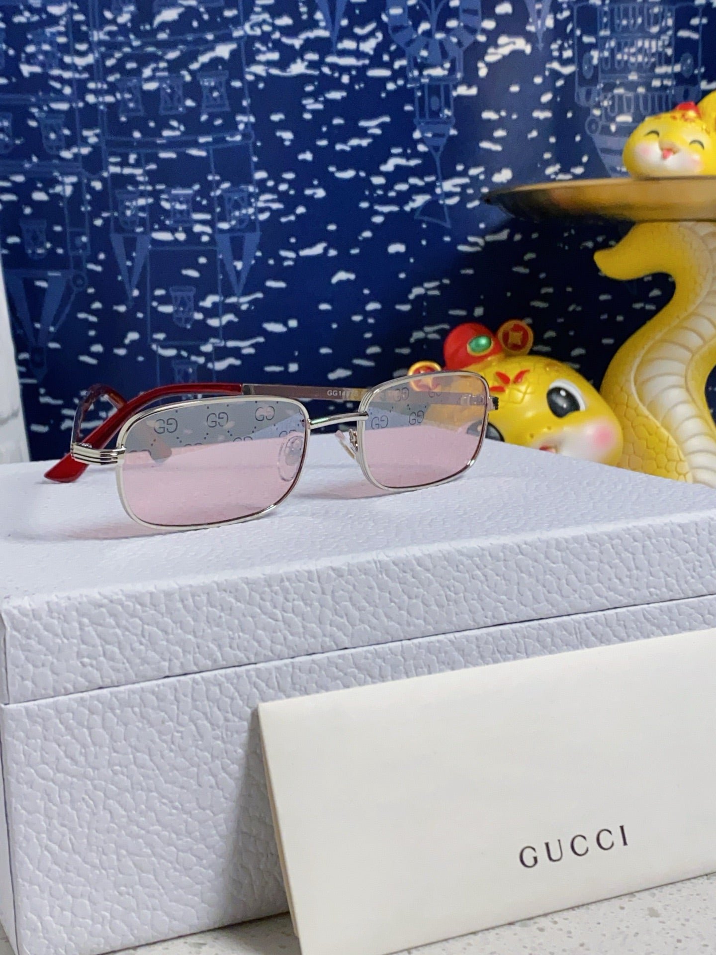 GUCCI Silver Pink Tint Eyewear - Image 18